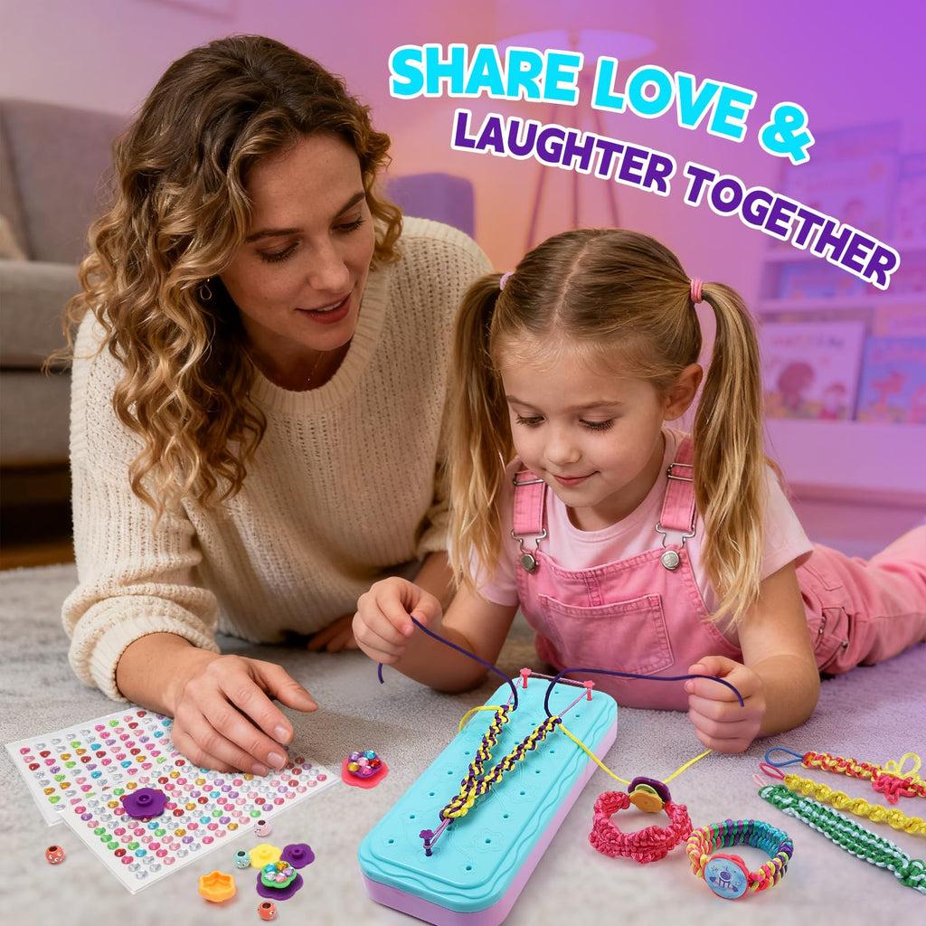 DDAI Arts and Crafts for Kids Age 8-12 Friendship Bracelet Making Kit for Girls - Best Birthday Gifts Ideas for Girl 7 9 10 11 Year Old - Popular Bracelets String Maker Toys Set