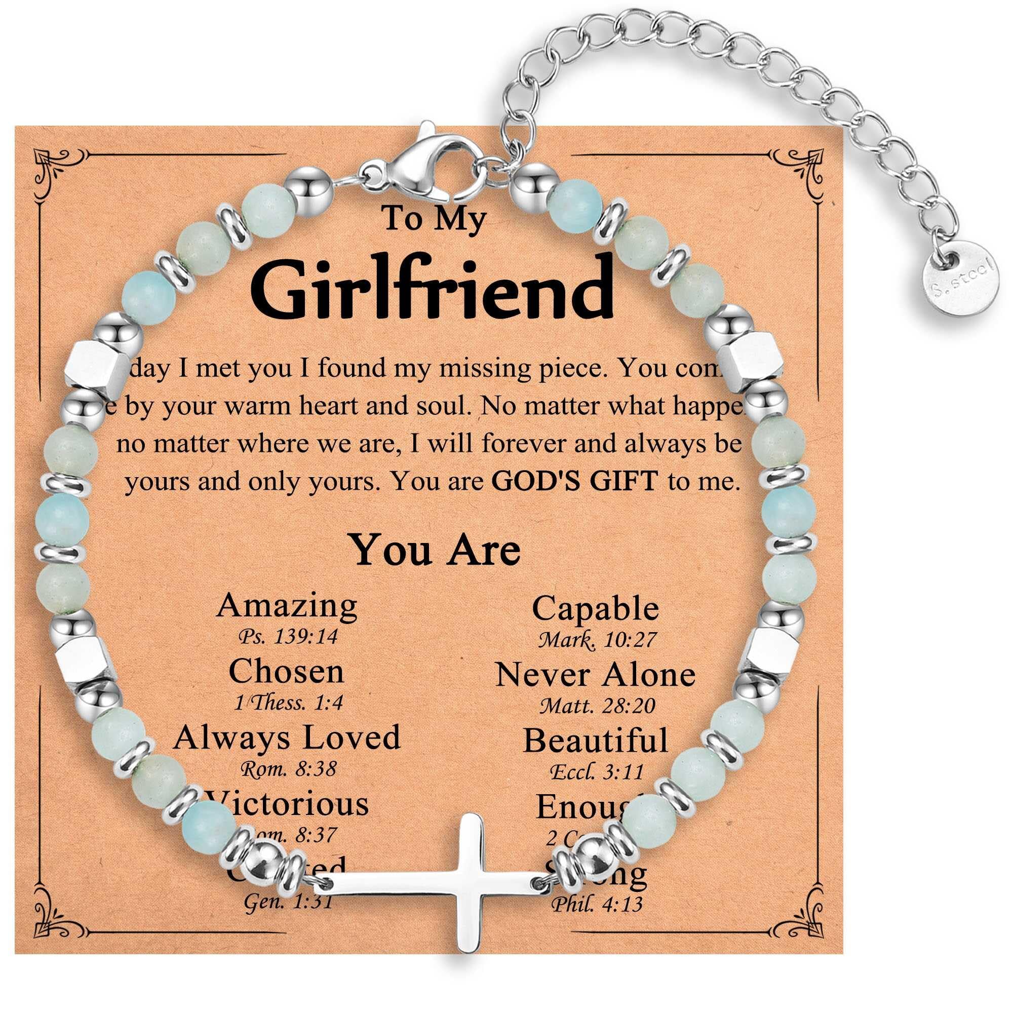 Religious Cross Bracelet for Women Girls, Christian Gifts for Daughter Granddaughter Sister in Christ Friend Niece on Birthday Christmas Easter Valentines Day Graduation