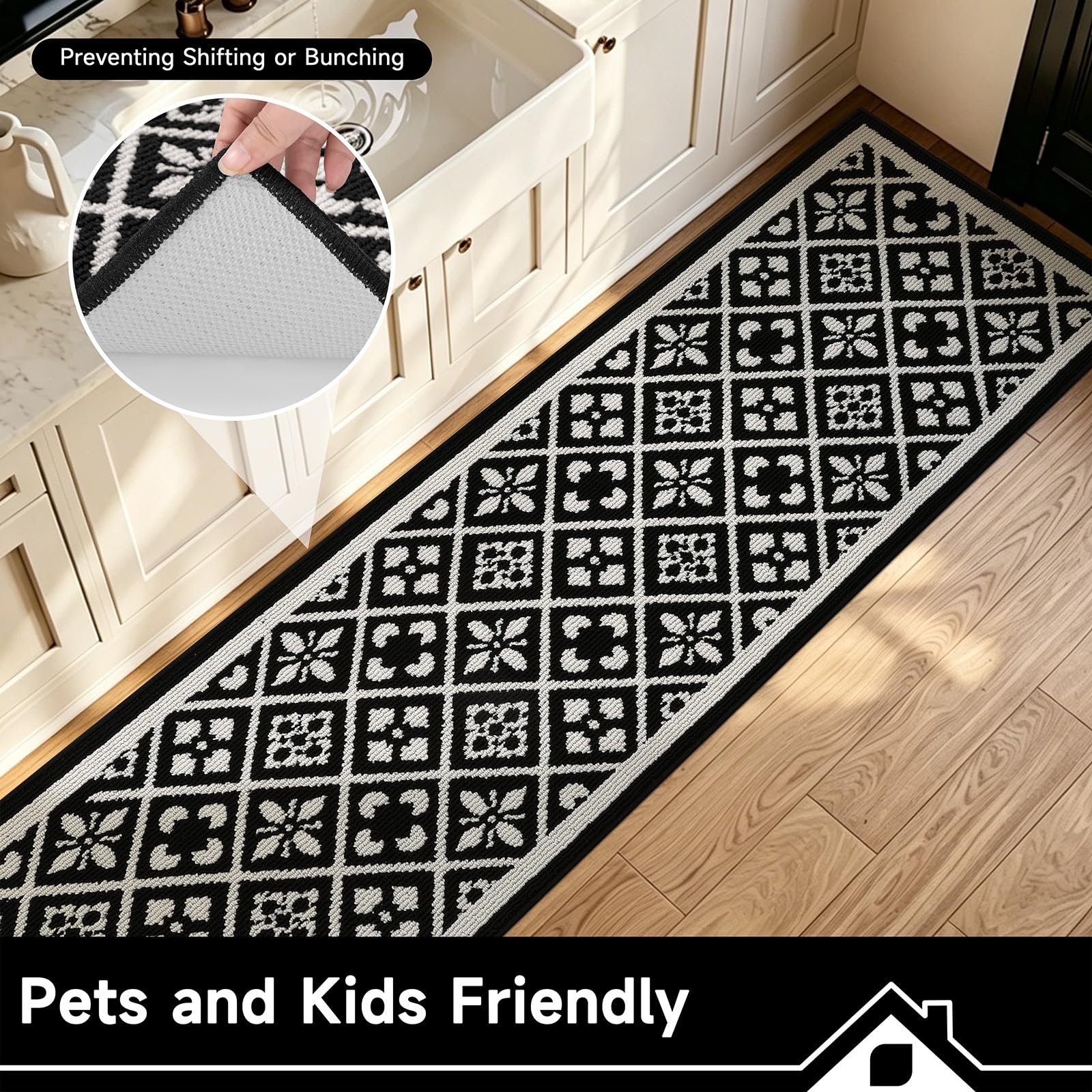 Ileading Christmas Entrance Door Mat, Absorbent Dog Mats for Muddy Paws, Low-Profile Small Red Xmas Decor Kitchen Runner Rug with Non-Slip Backing, Machine Washable Entryway Welcome Mat(Red 24"X36")