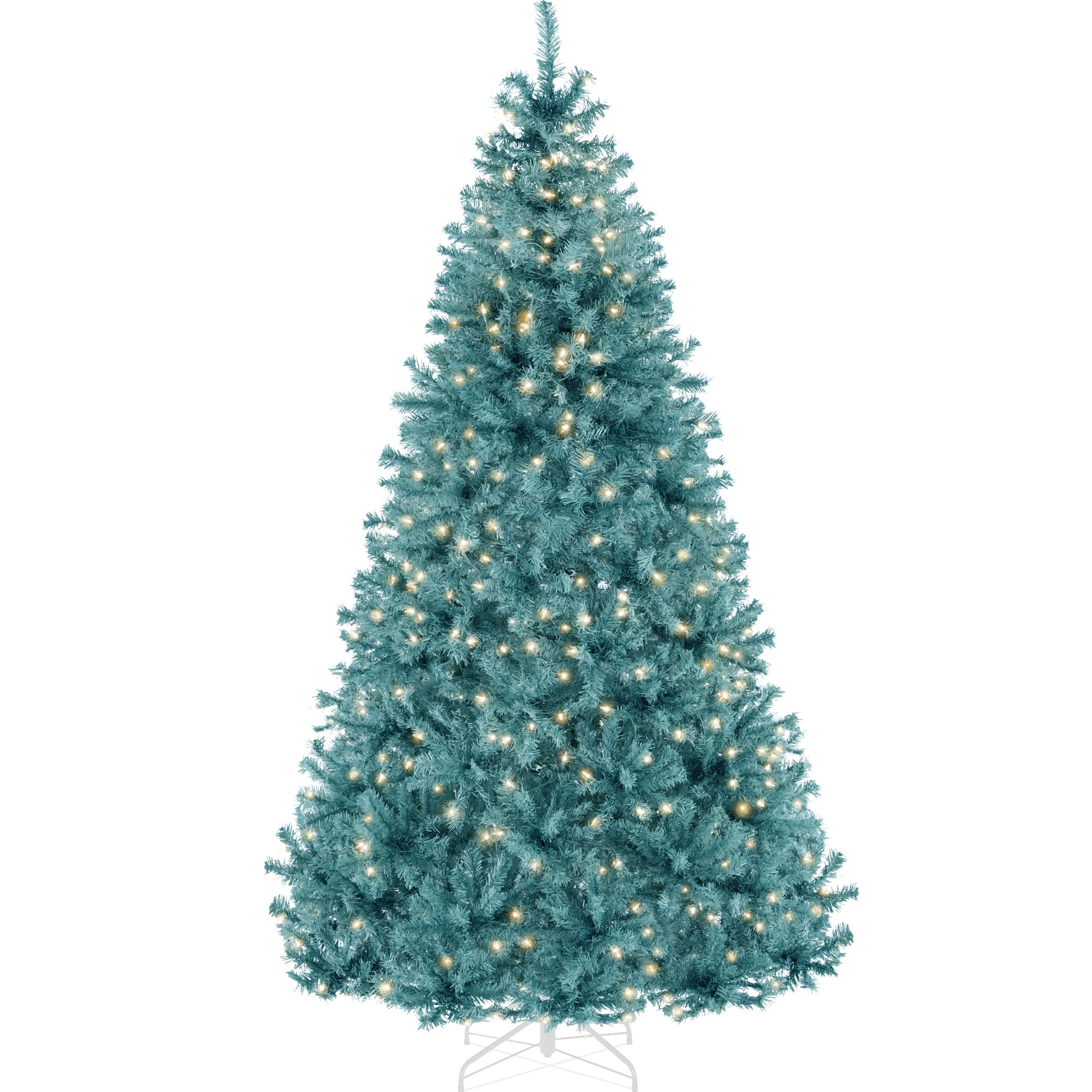 Best Choice Products White Christmas Tree 6ft Pre-Lit Artificial Pine Tree Premium Holiday Decoration w/Warm White Lights, Stand, Easy Assembly