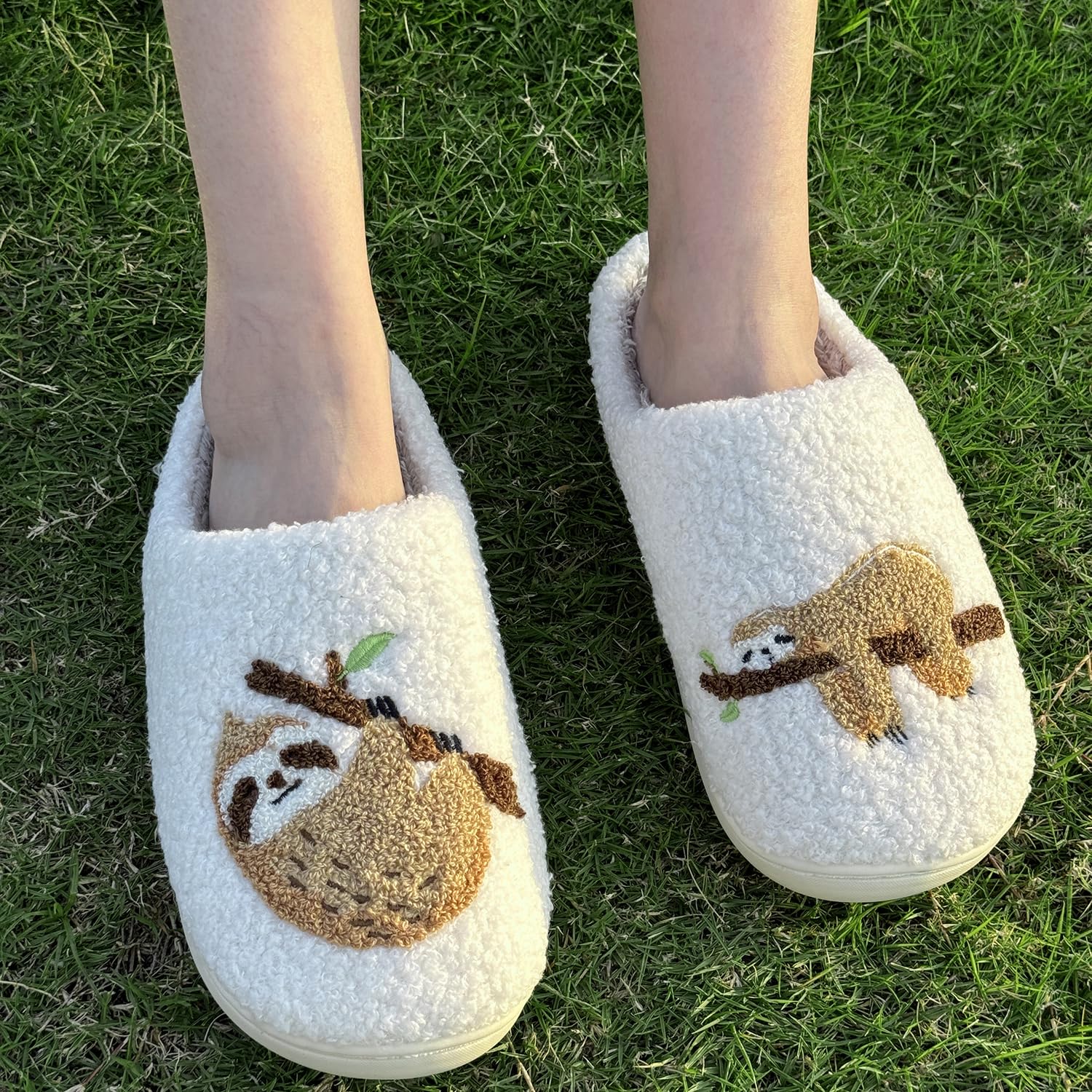 Cute Animal Slippers for Women Men Winter Fluffy Warm House Slippers Soft Plush Indoor outdoor Shoes