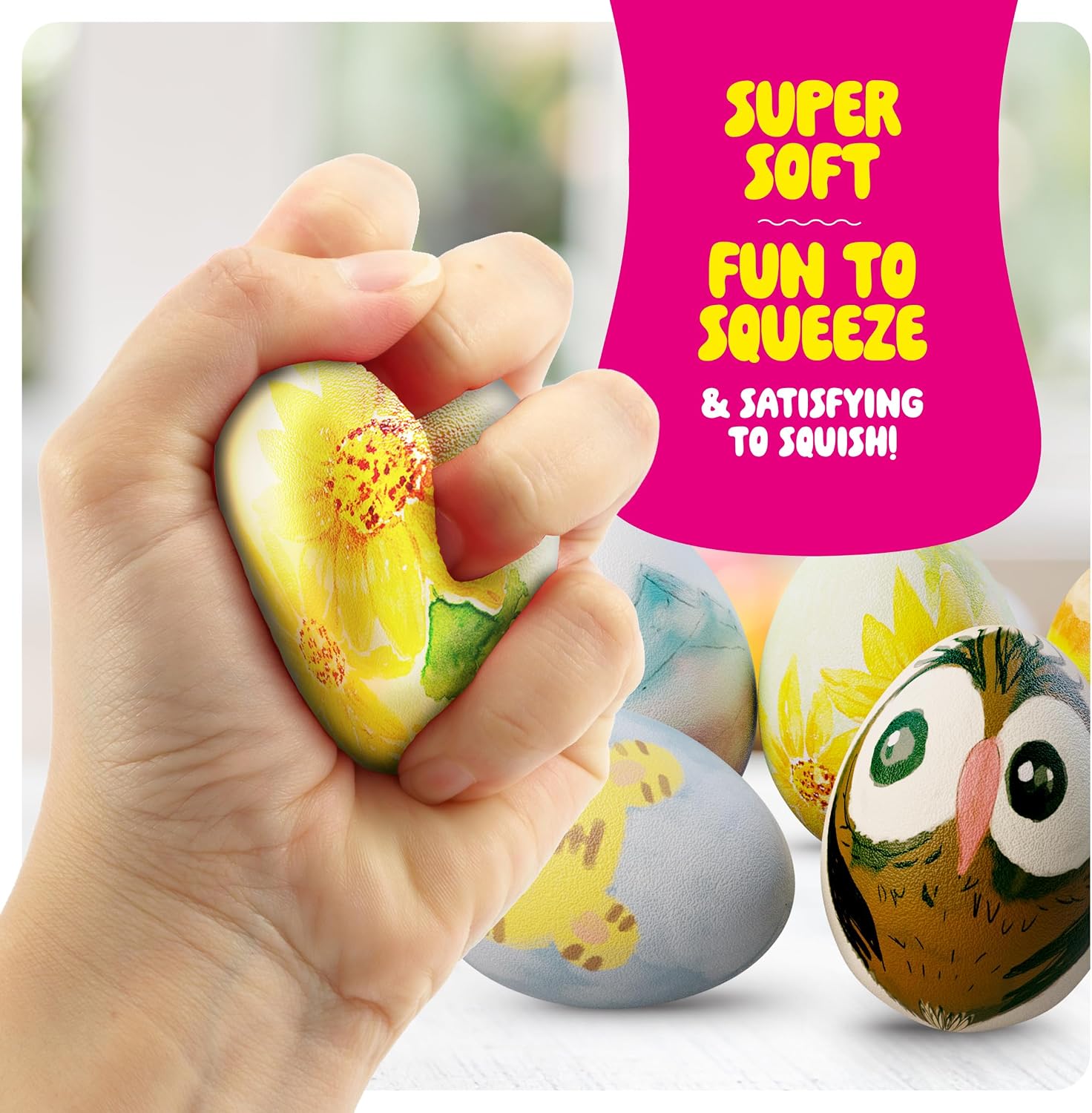 Dan&Darci Egg Squishy Painting Craft Kit - Arts & Crafts for Girls and Boys - Kids Art Activities - Craft Gift for Kid Ages 6 7 8 9 10 Year Old Girl Gifts - Decorate 6 Slow Rising Squishies
