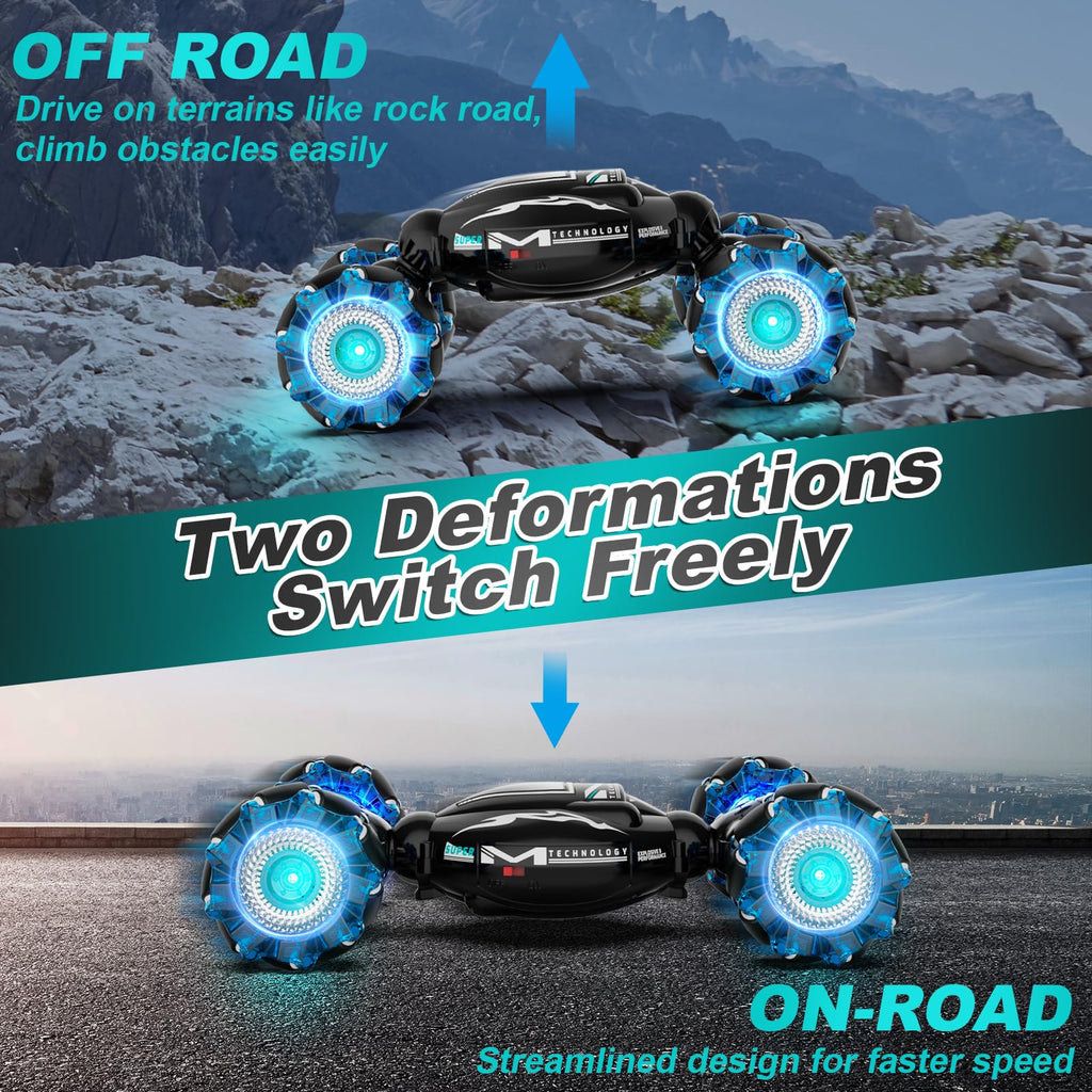 Fosgoit Gesture Sensing RC Stunt Car - Toys for 6-12 Years Old Boys Girls, 4WD Remote Control Car, Hand Controlled Car with Lights Music, Cool Birthday Gifts for Kids Age 6 7 8 9 10 11 12 Years Old