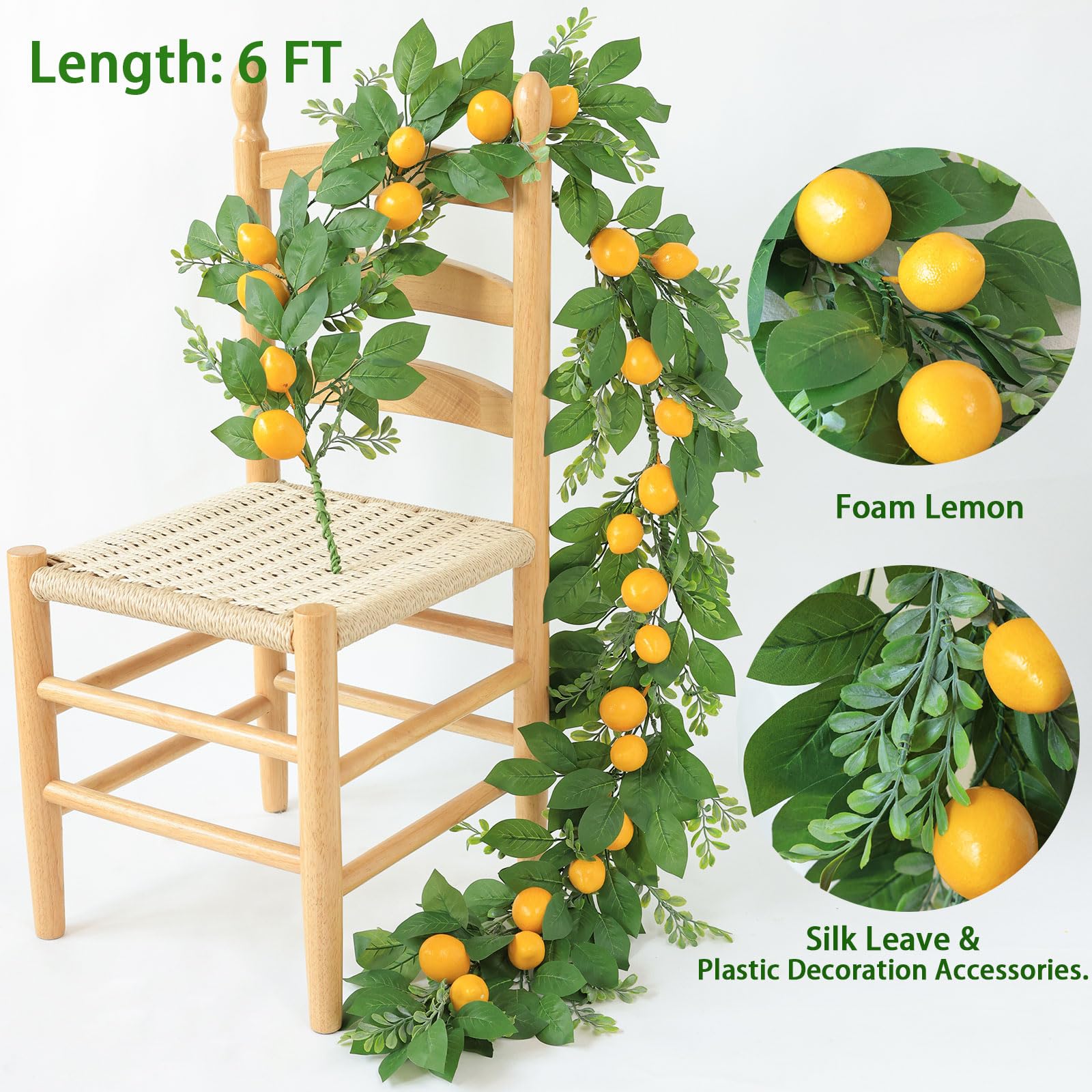 Mizii Artificial Sunflower Garland 6FT Fake Silk Sunflowers Flower Garland Autumn Hanging Vines Decorations for Kitchen Table Centerpieces Room Wall Party Wedding Birthday Fall Decor (Orange)