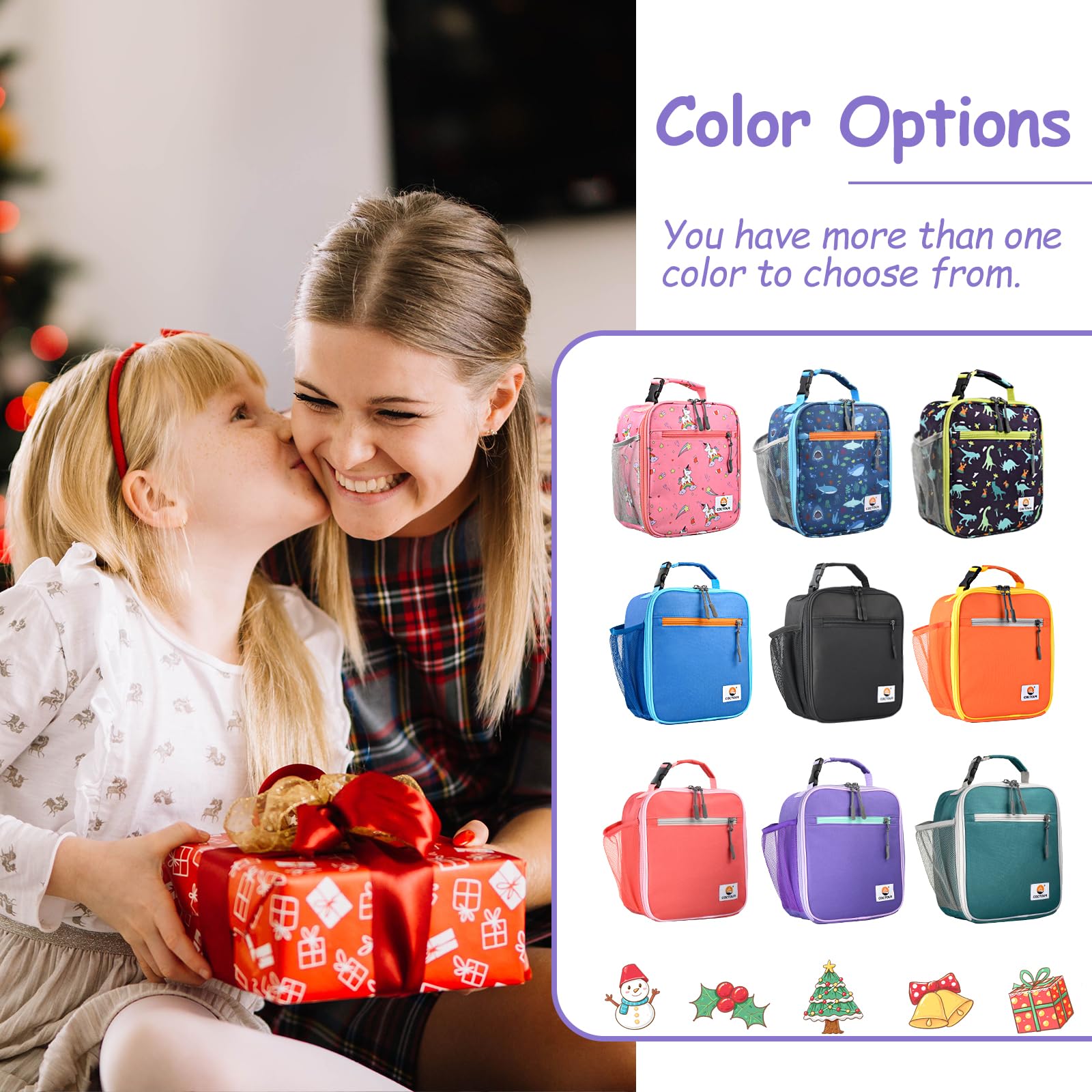 CaCTOUR Lunch Box Kids,Premium Insulated Lunchbox for Girls Boys,Soft Mini Cooler Bag Back to School Thermal Reusable Lunch Bag for Work School Picnic (Blue)