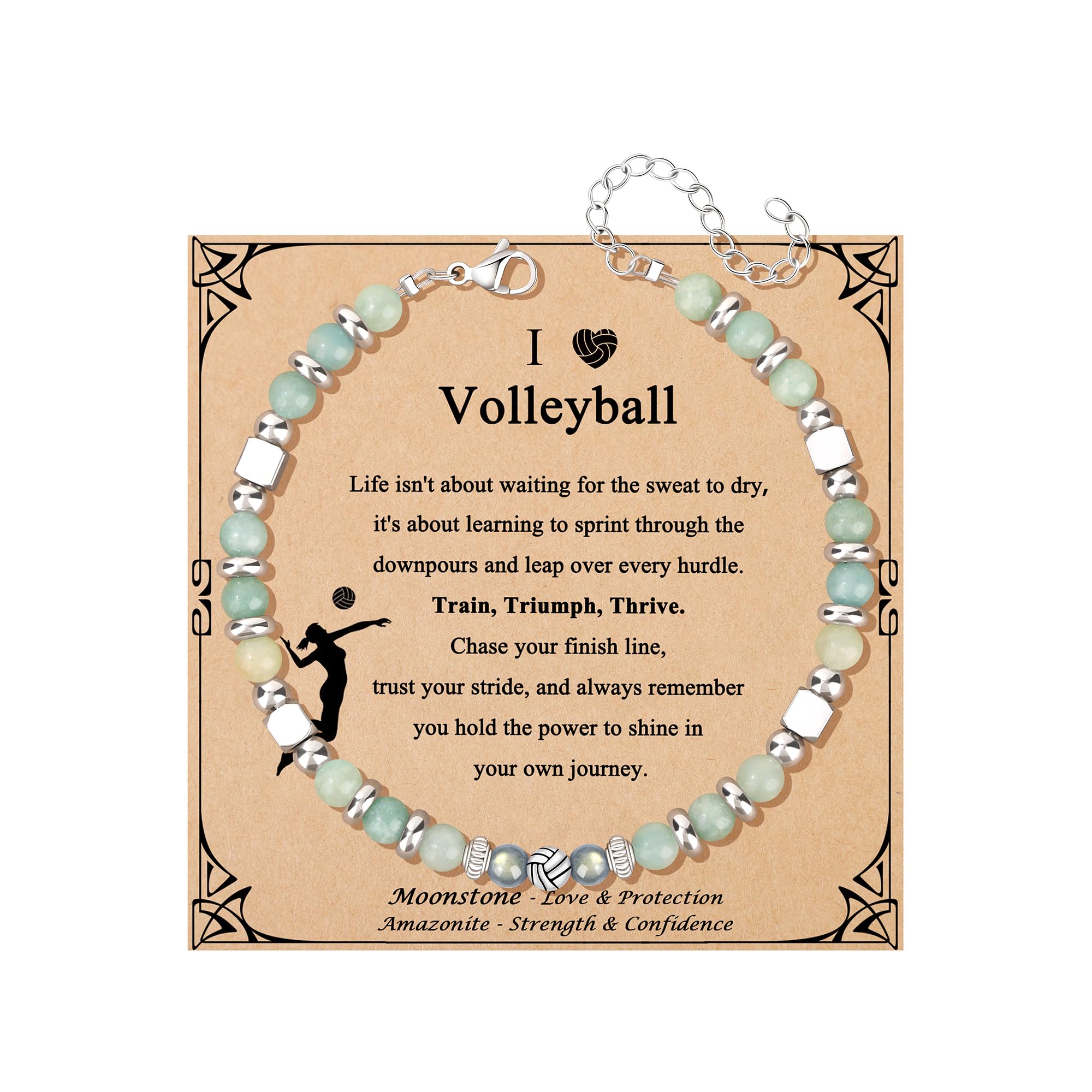 JoycuFF 𝗚𝗶𝗳𝘁𝘀 𝗳𝗼𝗿 𝗪𝗼𝗺𝗲𝗻 𝗠𝗼𝗼𝗻𝘀𝘁𝗼𝗻𝗲 𝗕𝗿𝗮𝗰𝗲𝗹𝗲𝘁 Amazonite Colorful Imperial Jasper Stainless Steel Beads Bracelets, Graduation Christmas Valentines Mothers Day Birthday Gifts