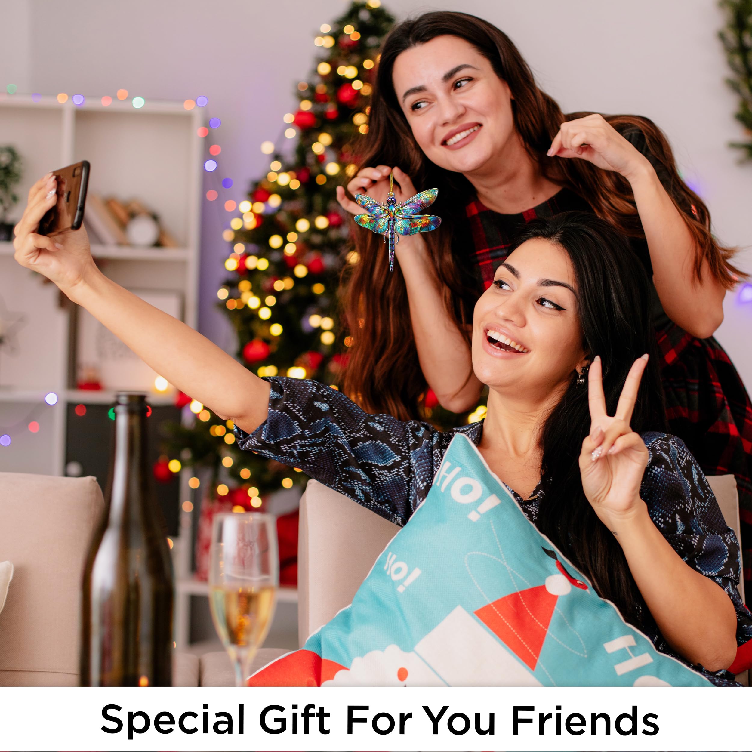 Dragon Stained Glass Ornament - Christmas Ornaments 2025 - Dragon Suncatcher for Christmas Tree Decorations - Dragons Gifts for Men, Women - Gothic Christmas Ornaments - New Year Gift