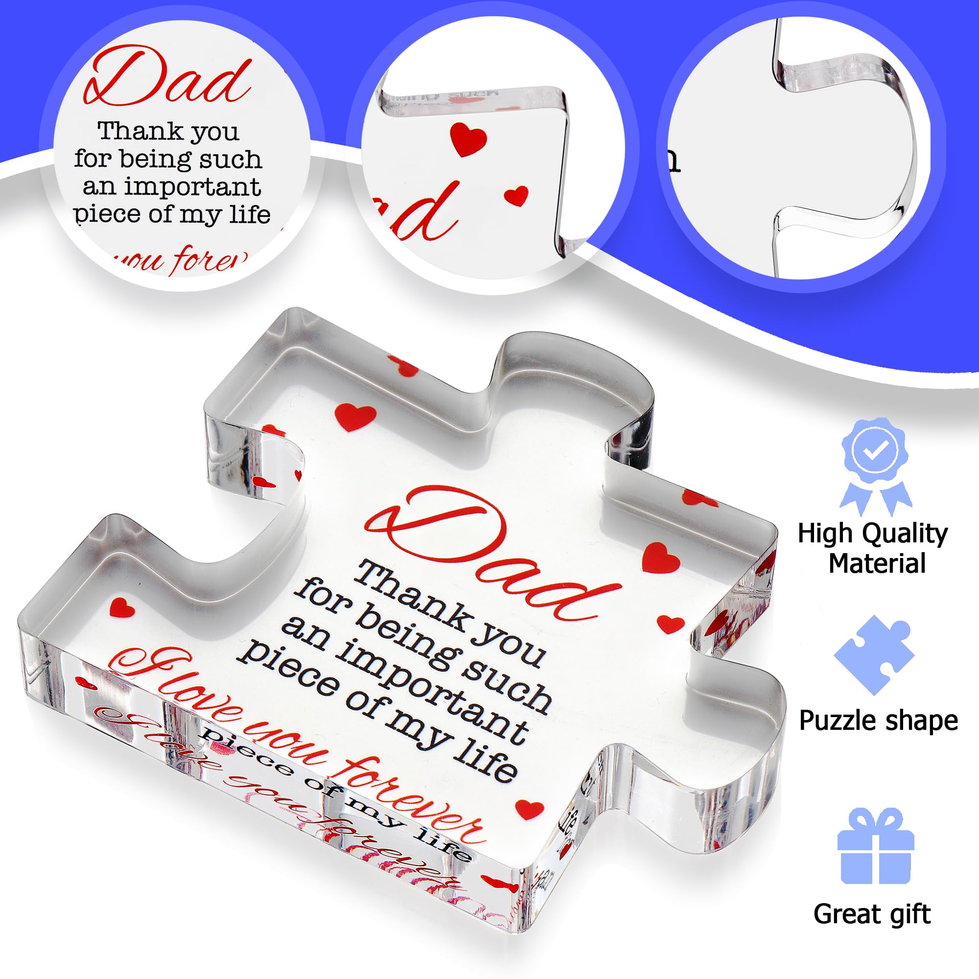 Engraved Acrylic Block Puzzle - Sentimental Gift for Her - Valentine's Day & Fiance Birthday Gift
