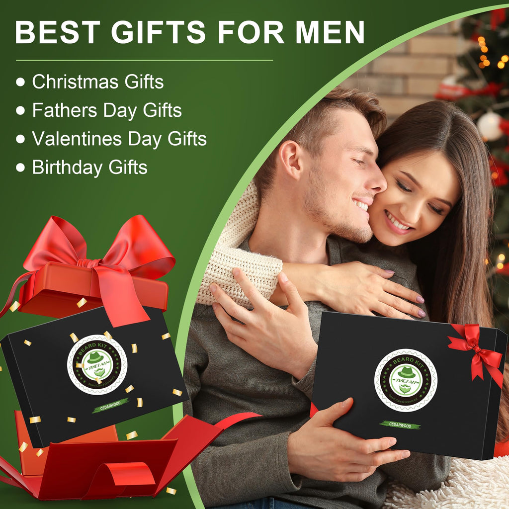 XIKEZAN Fathers Day Gifts for Dad Husband,Beard Kit for Men Grooming & Care w/Beard Conditioner, Wash,Oil,Balm,Birthday Valentines Easter Gifts for Mens Him Boyfriend Christmas Stocking Stuffers