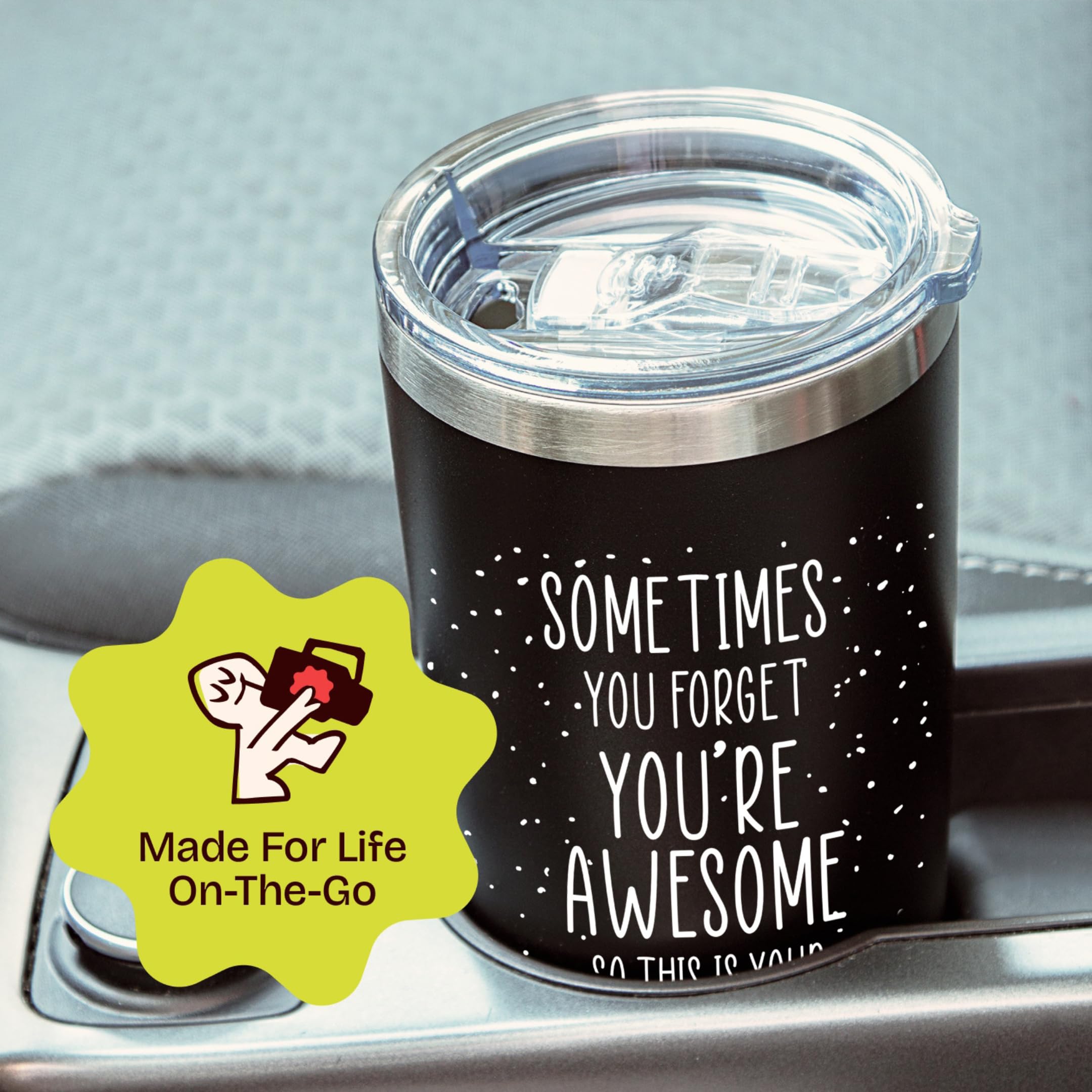 Birthday Gifts for Women Friendship - Purple Gifts for Women Coffee Mug 14oz Sometimes You Forget You're Awesome Unique Gift Idea for Older Women Over 50, 60, Inspirational Cup for Mom, Her