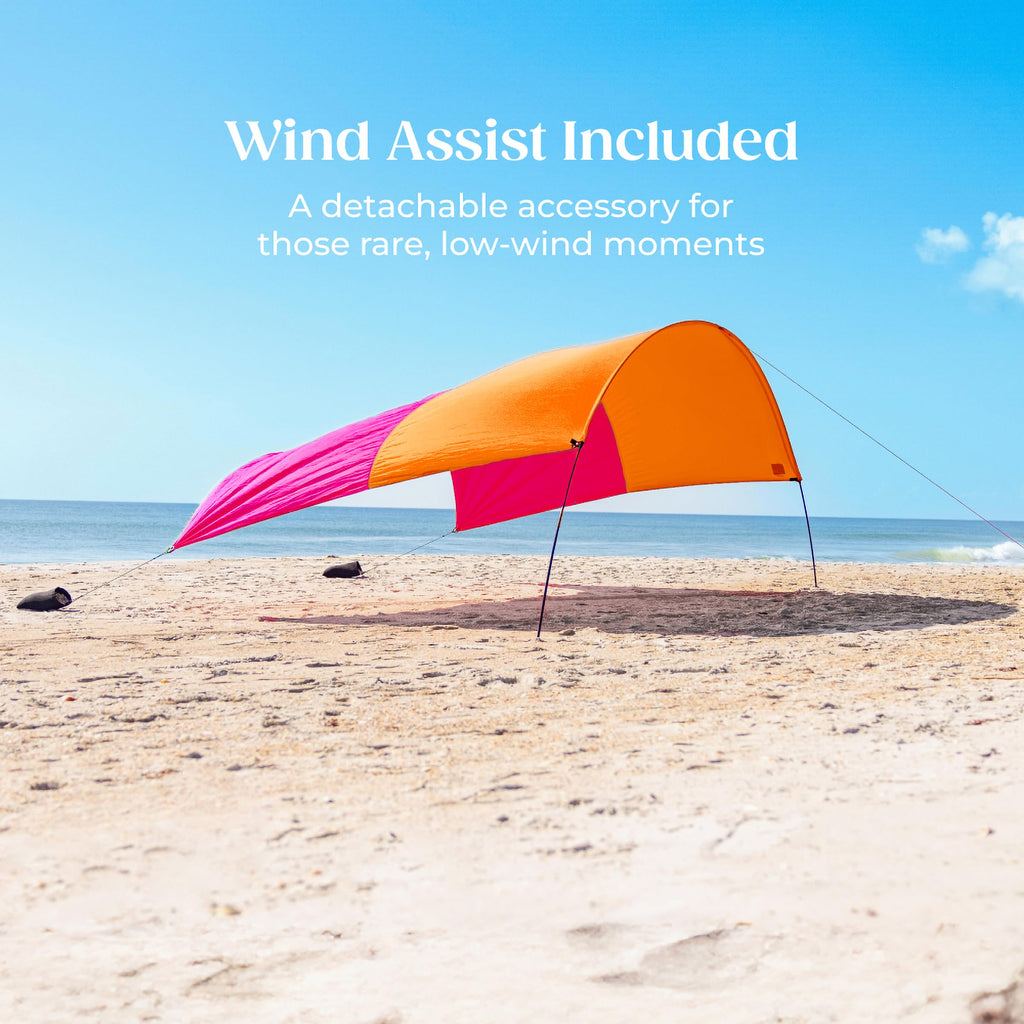 Shibumi Shade Quiet Canopy Version | Beach Tent | Sets Up in 3 Mins | 150 Sq. Ft. of Shade for up to 8 People | Includes Wind Assist | UPF 50+ Sun Protection