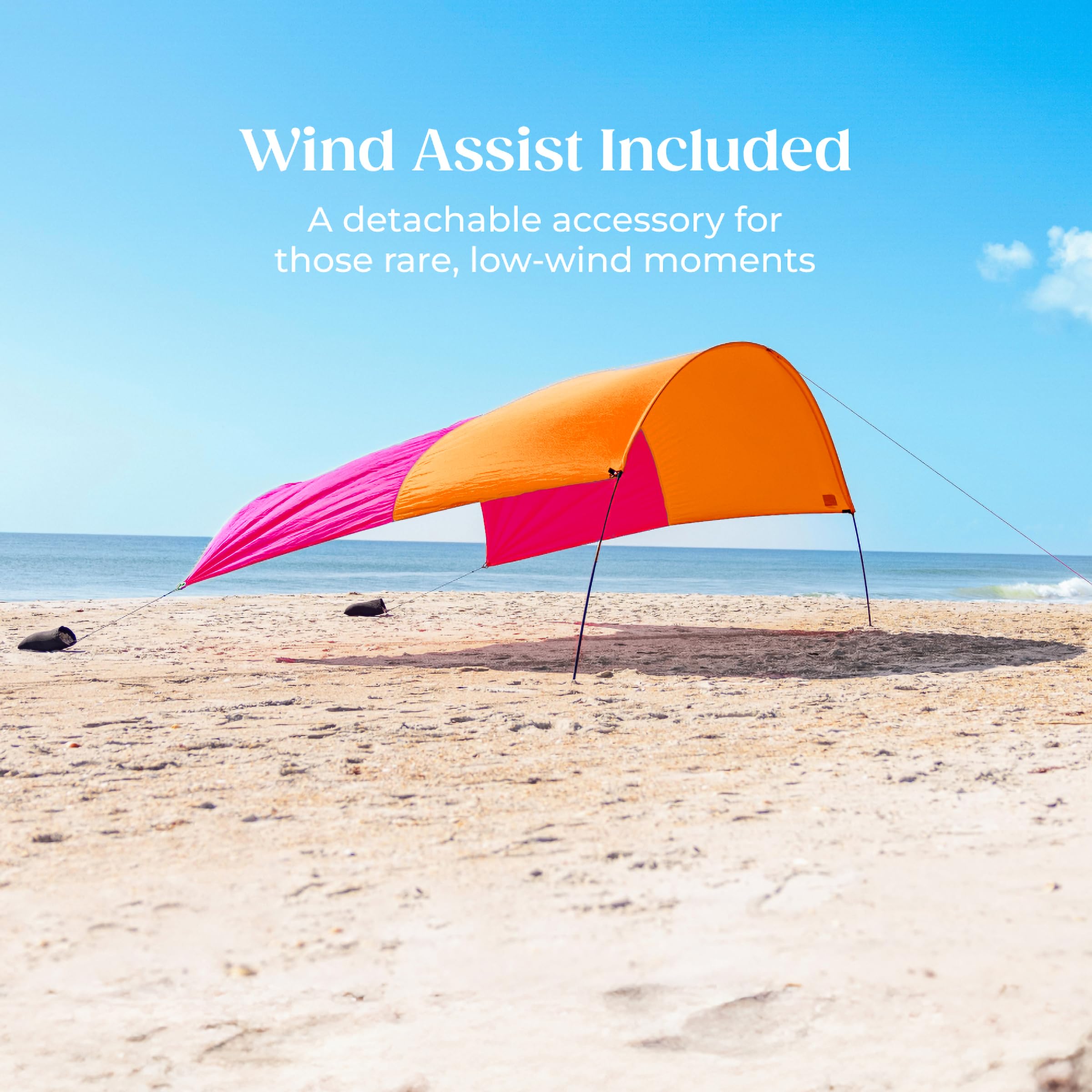 Shibumi Shade Quiet Canopy Version | Beach Tent | Sets Up in 3 Mins | 150 Sq. Ft. of Shade for up to 8 People | Includes Wind Assist | UPF 50+ Sun Protection