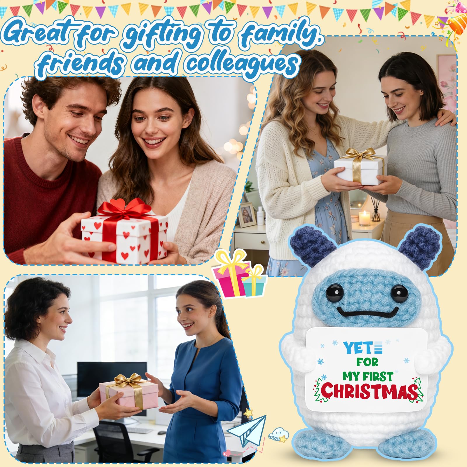 You're My Boo Crochet Ghost - Anniversary Love Birthday Gifts for Women Men Her Him Boyfriend Girlfriend, Fathers Day Card for Husband from Wife - Holiday Stuffers for Halloween Valentine Christmas