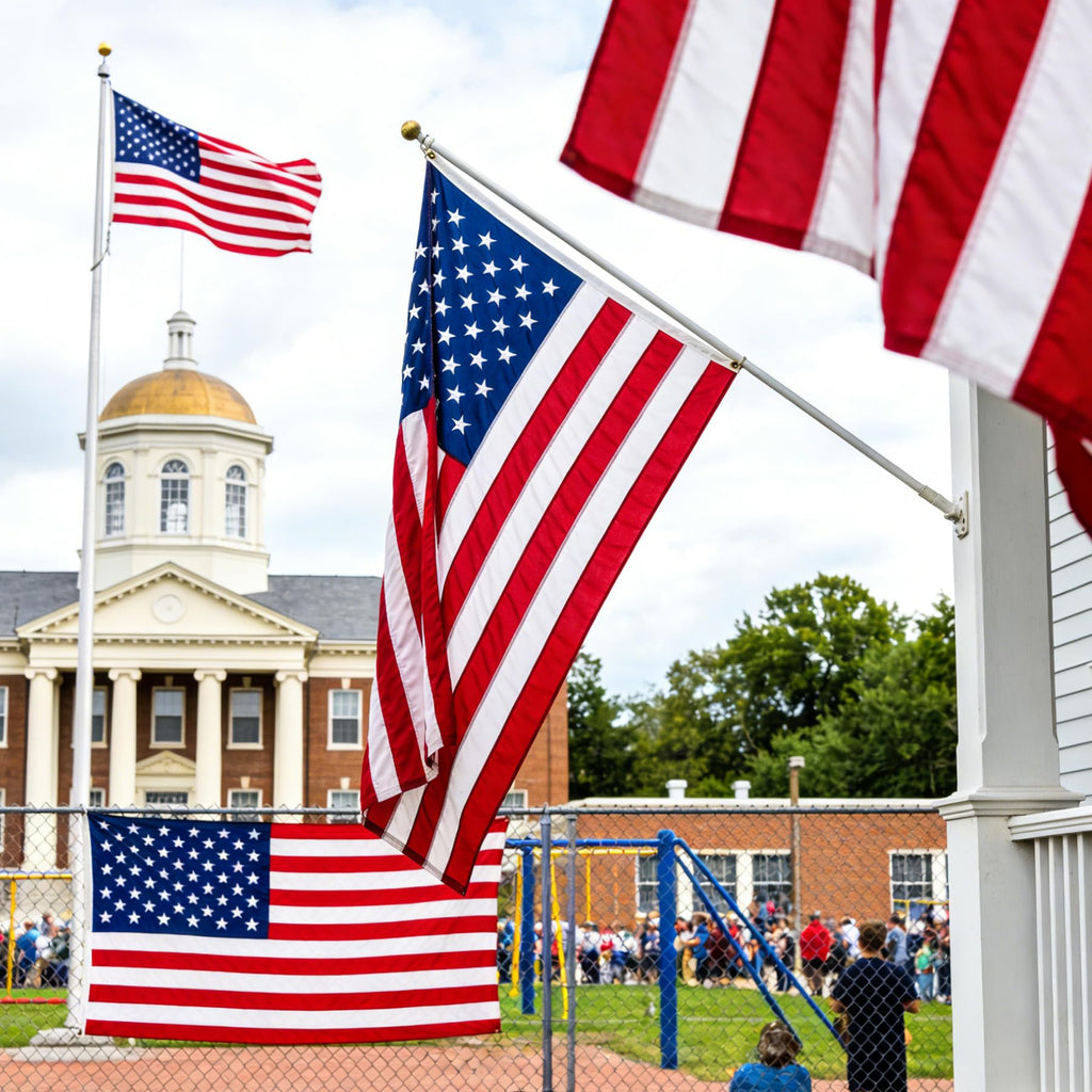 American Flag Durable Nylon 3x5 Ft Outdoor Heavy Duty,100% Nylon fabric made in the USA ,Longest Lasting Non Fading American Flags for Outside 3x5,Waterproof Embroidered American Flag, All Weather US Flags Use Outdoor High Wind,Tear Proof America Flag Sew