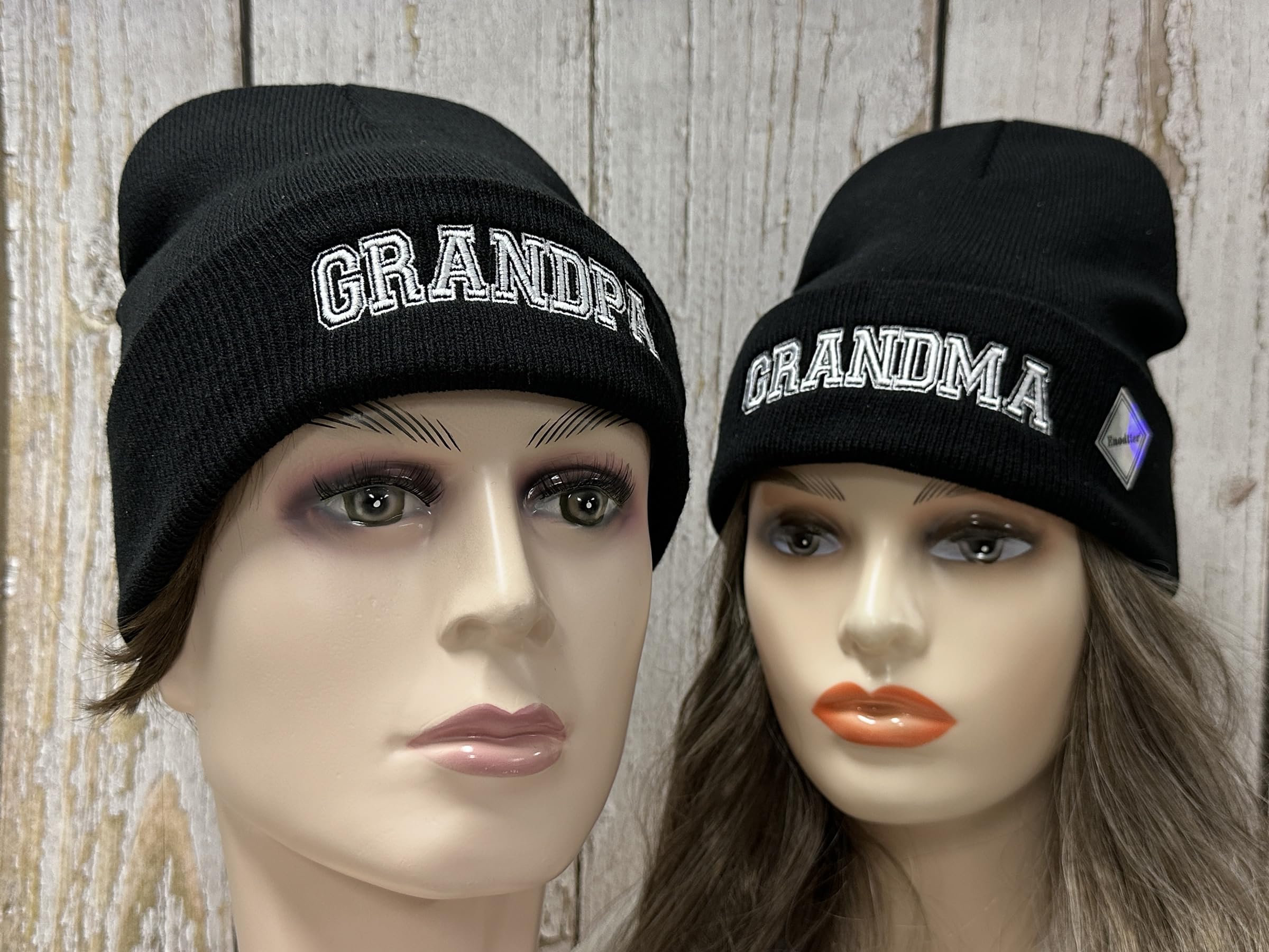 Mr Mrs Grandpa Grandma Dad Mom Hubby Wifey Beanie Hats