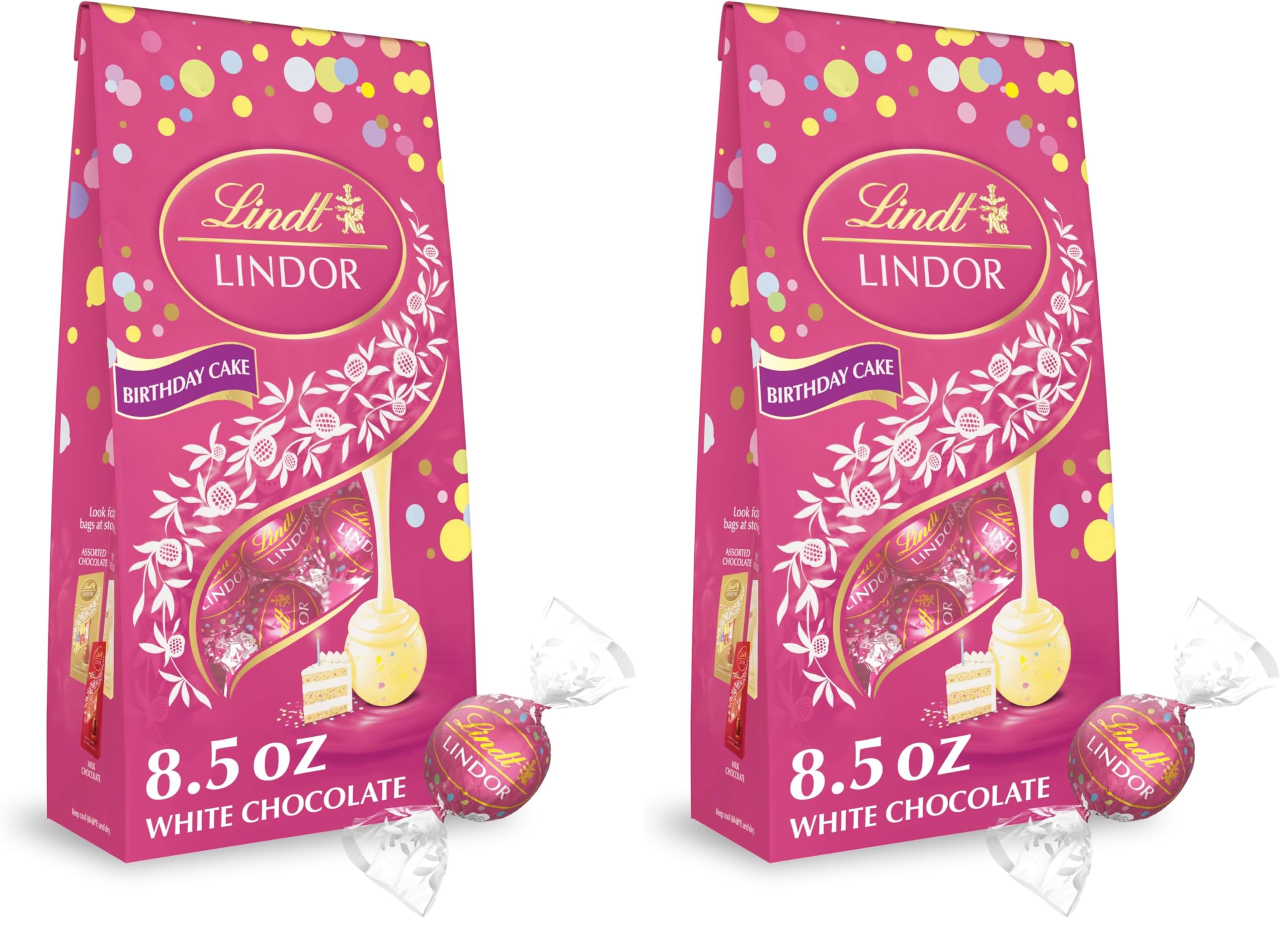 Lindt LINDOR Holiday Snickerdoodle White Chocolate Candy Truffles with Smooth, Melting Truffle Center, 8.5 oz. Bag