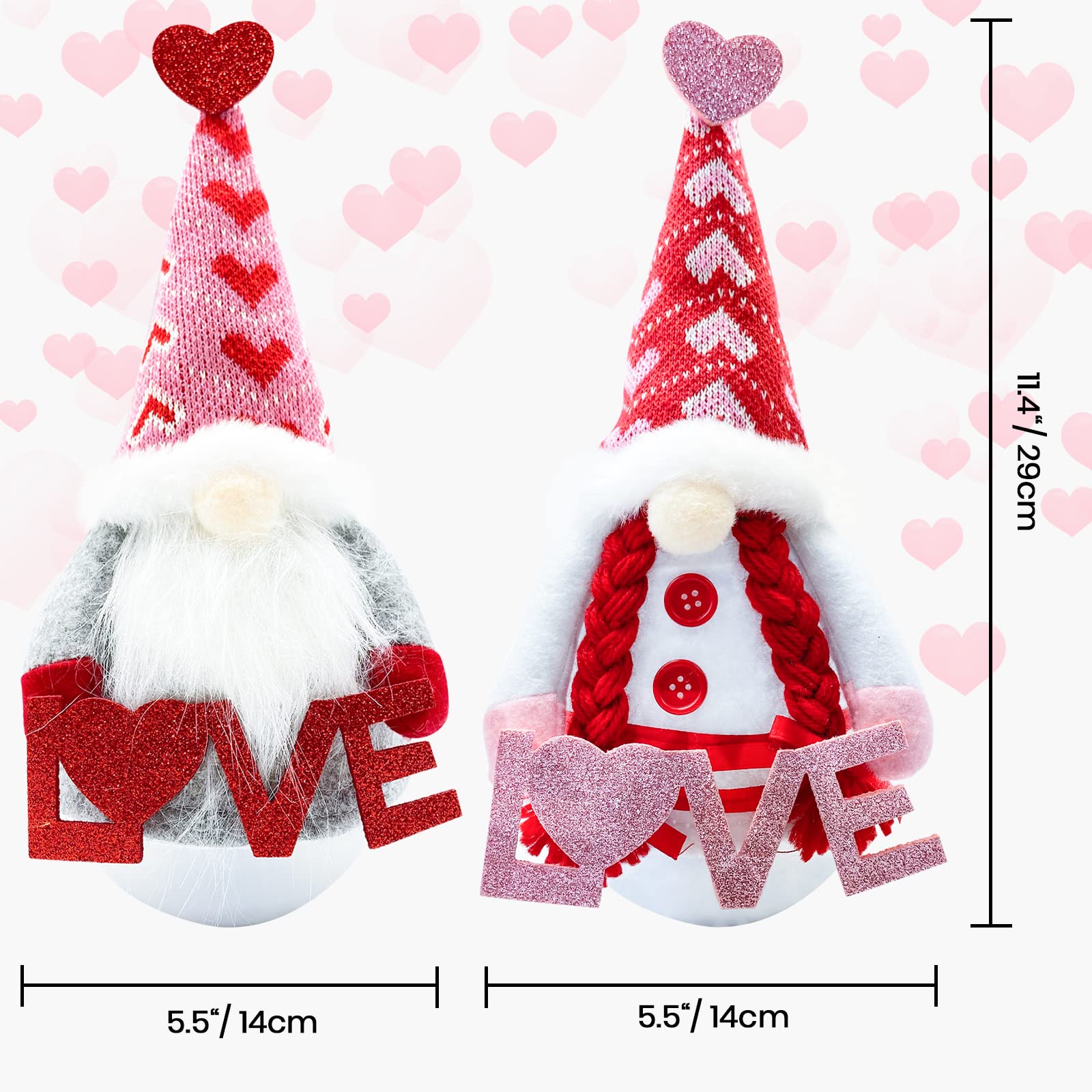 Valentines Day Decor - Valentines Day Decorations - Valentine Couple Gnomes Decorations for Home, Office - Valentine's Gifts for Her, Wife, Women, Girlfriend - Romantic Anniversary Vday Wedding Gift