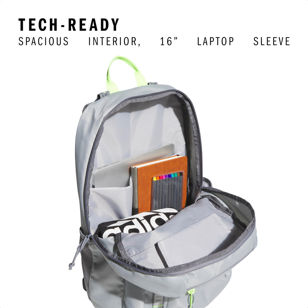 adidas Excel 7 School Backpack for Laptop, Gym and Travel, 34L, Twill White/Black/7.5, OSFA