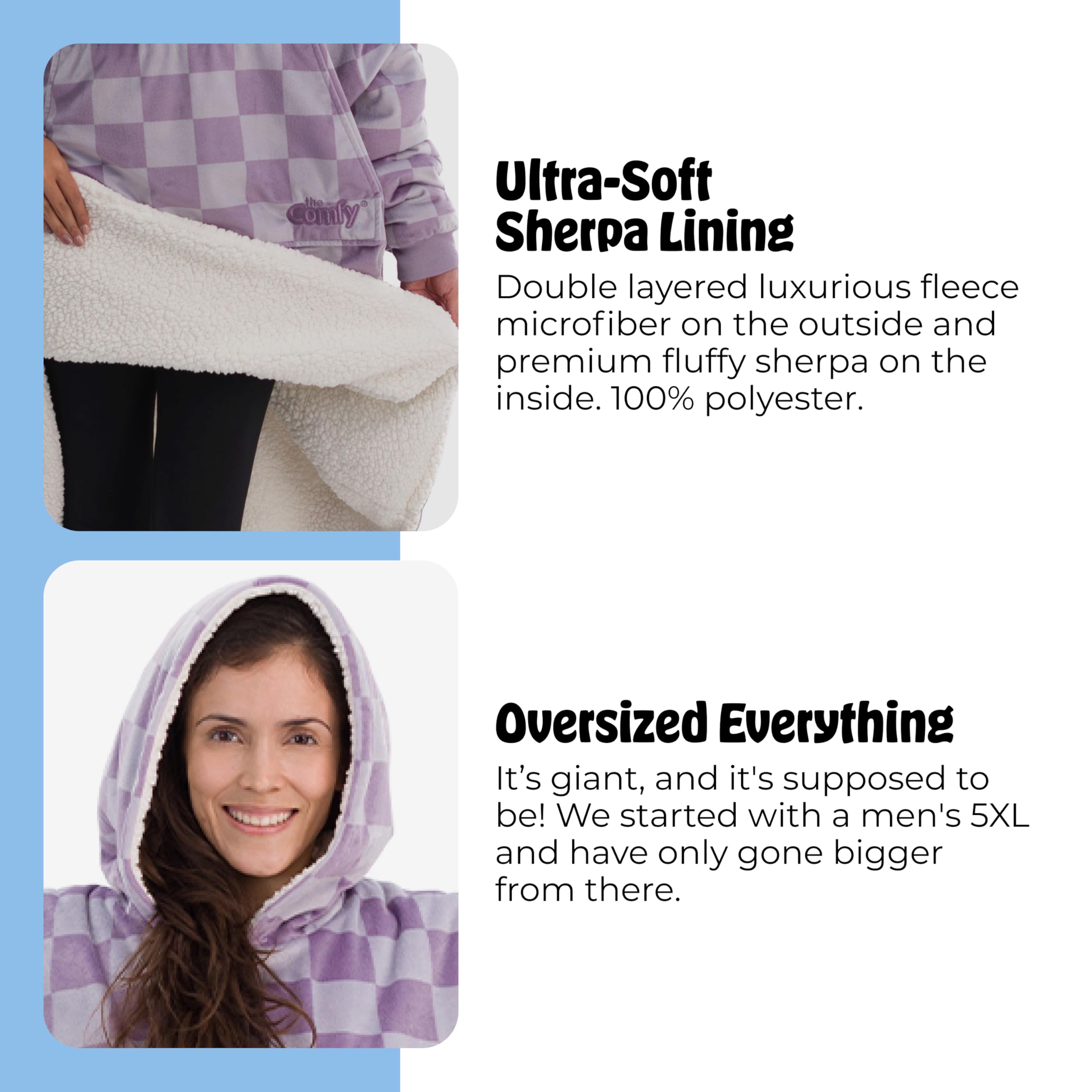 THE COMFY Original | From Shark Tank | Patented | Oversized Sherpa Wearable Blanket Hoodie| Gift for Women & Men | One Size