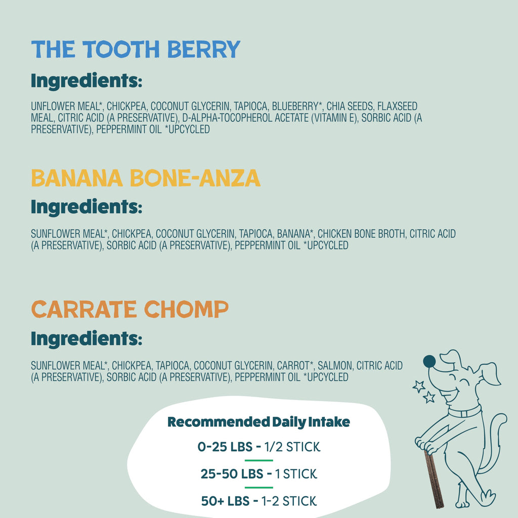Shameless Pets Blueberry & Mint Dental Chews for Dogs, 8 Chews - Natural Dog Teeth Cleaning Treats with Fresh Breath Benefits | Grain-Free Dental Sticks for Small, Medium & Large Dogs