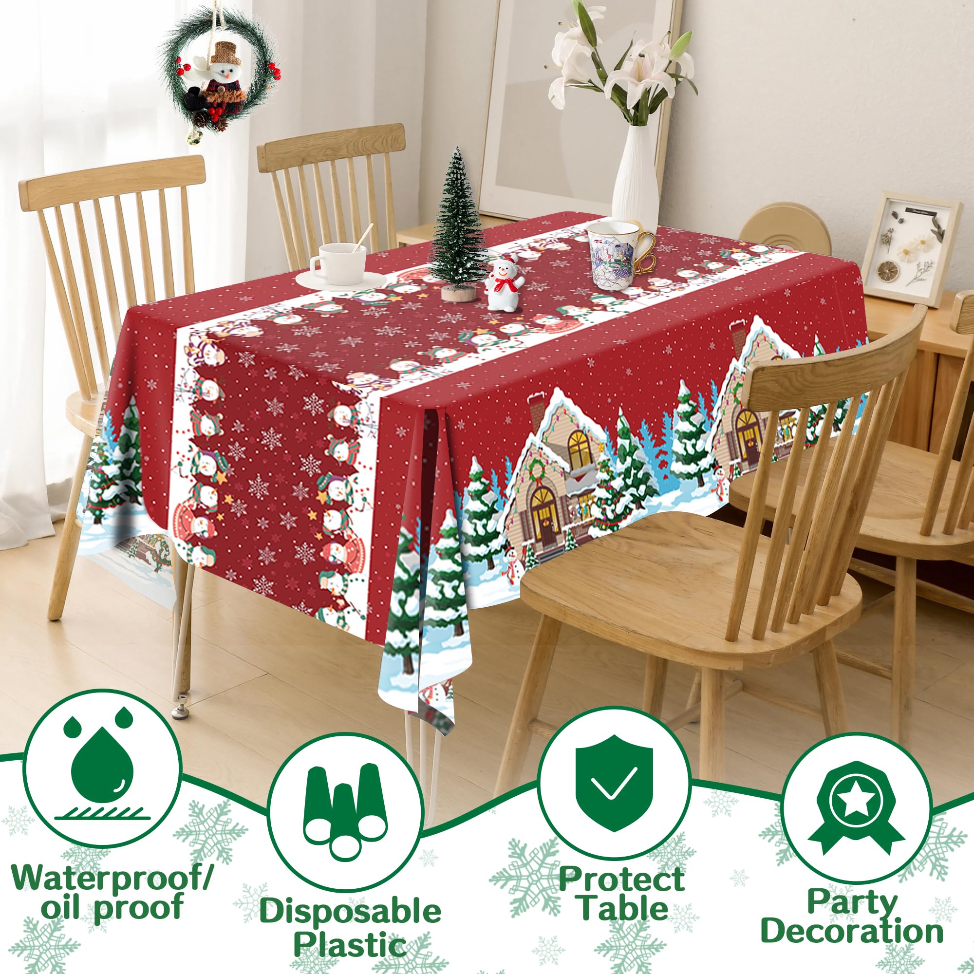 OHOME 4th of July Decorations - Red White and Blue Tablecloth for 250th Anniversary American USA Merchandise - Fourth of July Accessories for Home Outdoor | Patriotic American Flag Party Favors,2 Pack