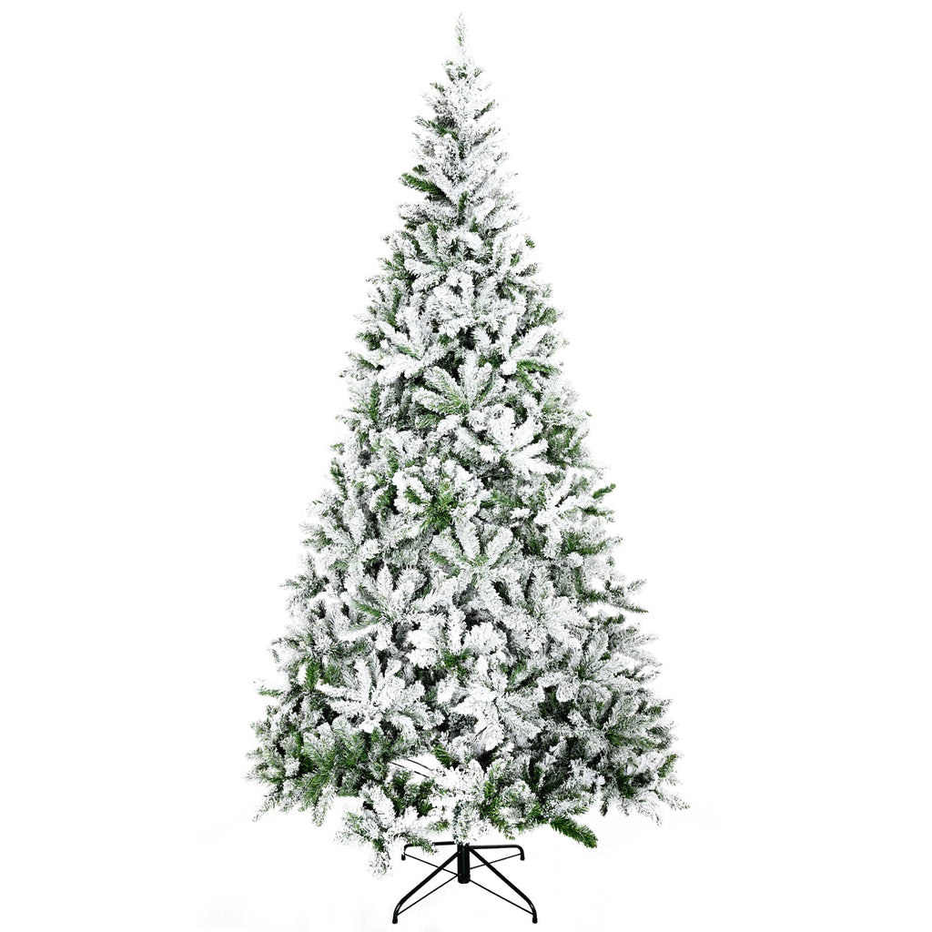 HOMCOM 7.5 Foot Artificial Christmas Tree, Nordic Pine Hinged Xmas Tree with 1218 Realistic Branches, Wide Steel Base, Auto Open, Green