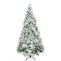 HOMCOM 7.5 Foot Artificial Christmas Tree, Nordic Pine Hinged Xmas Tree with 1218 Realistic Branches, Wide Steel Base, Auto Open, Green