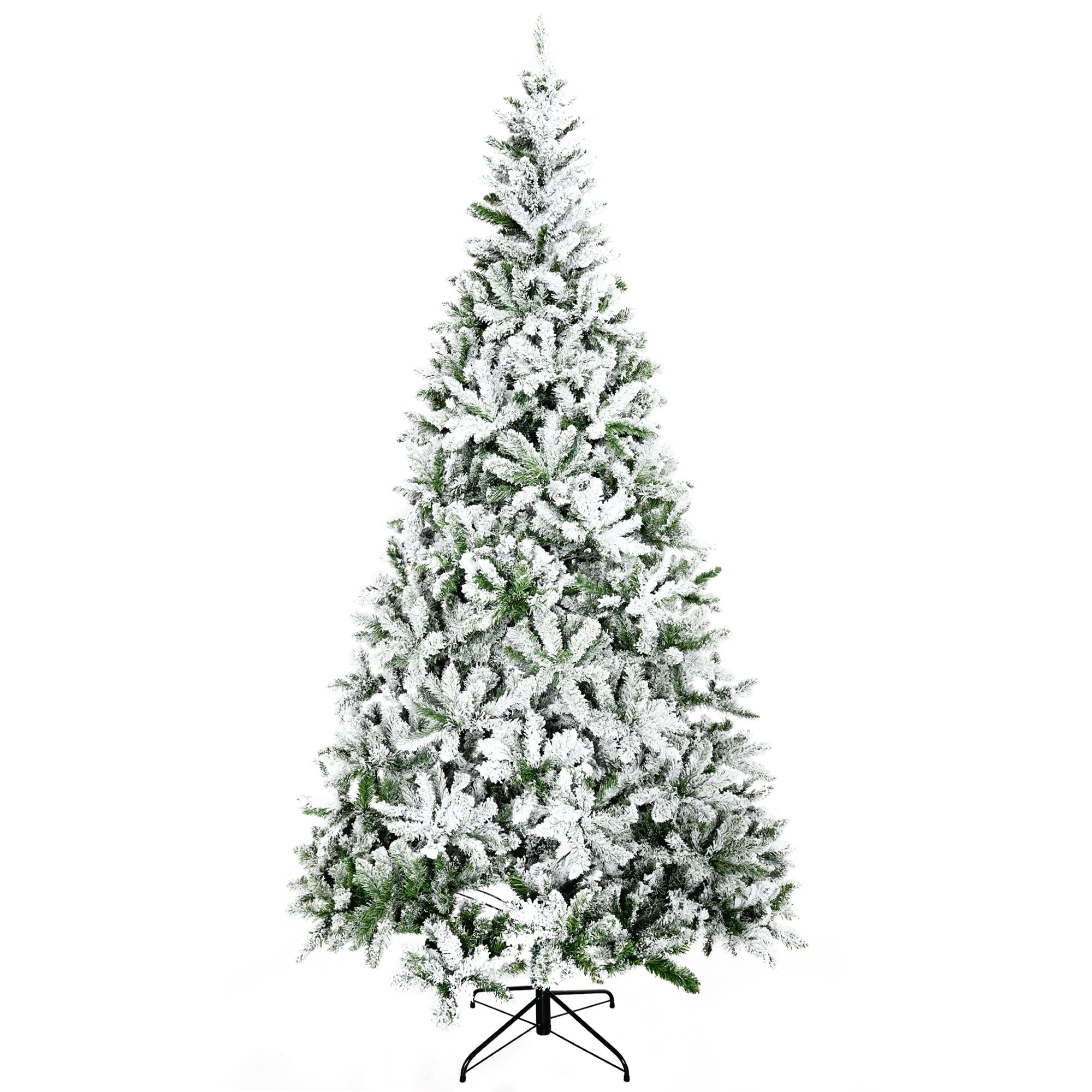 HOMCOM 7.5 Foot Artificial Christmas Tree, Nordic Pine Hinged Xmas Tree with 1218 Realistic Branches, Wide Steel Base, Auto Open, Green