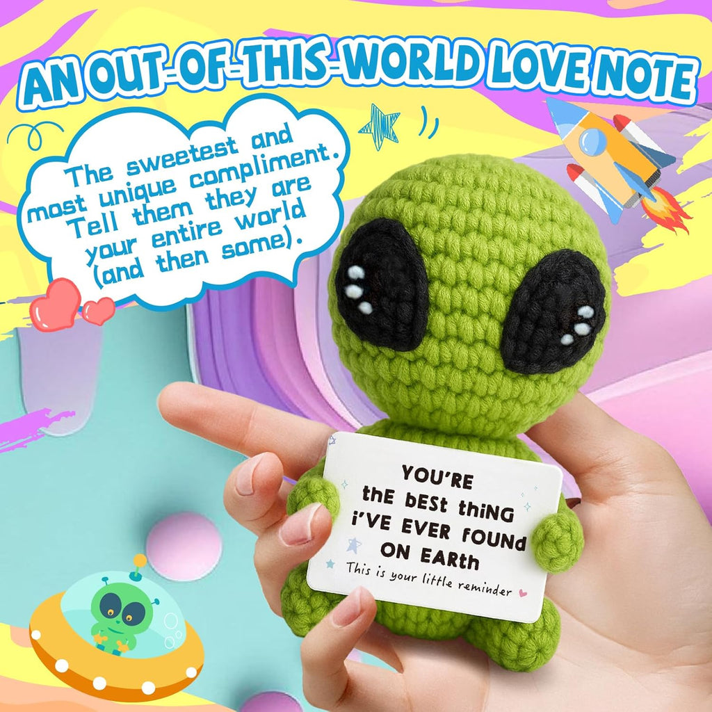 Gifts for Him Her Boyfriend Girlfriend Crochet Alien Valentine's Day Anniversary Birthday Funny Romantic Gift for My Love Men Women Wife Husband Fathers day