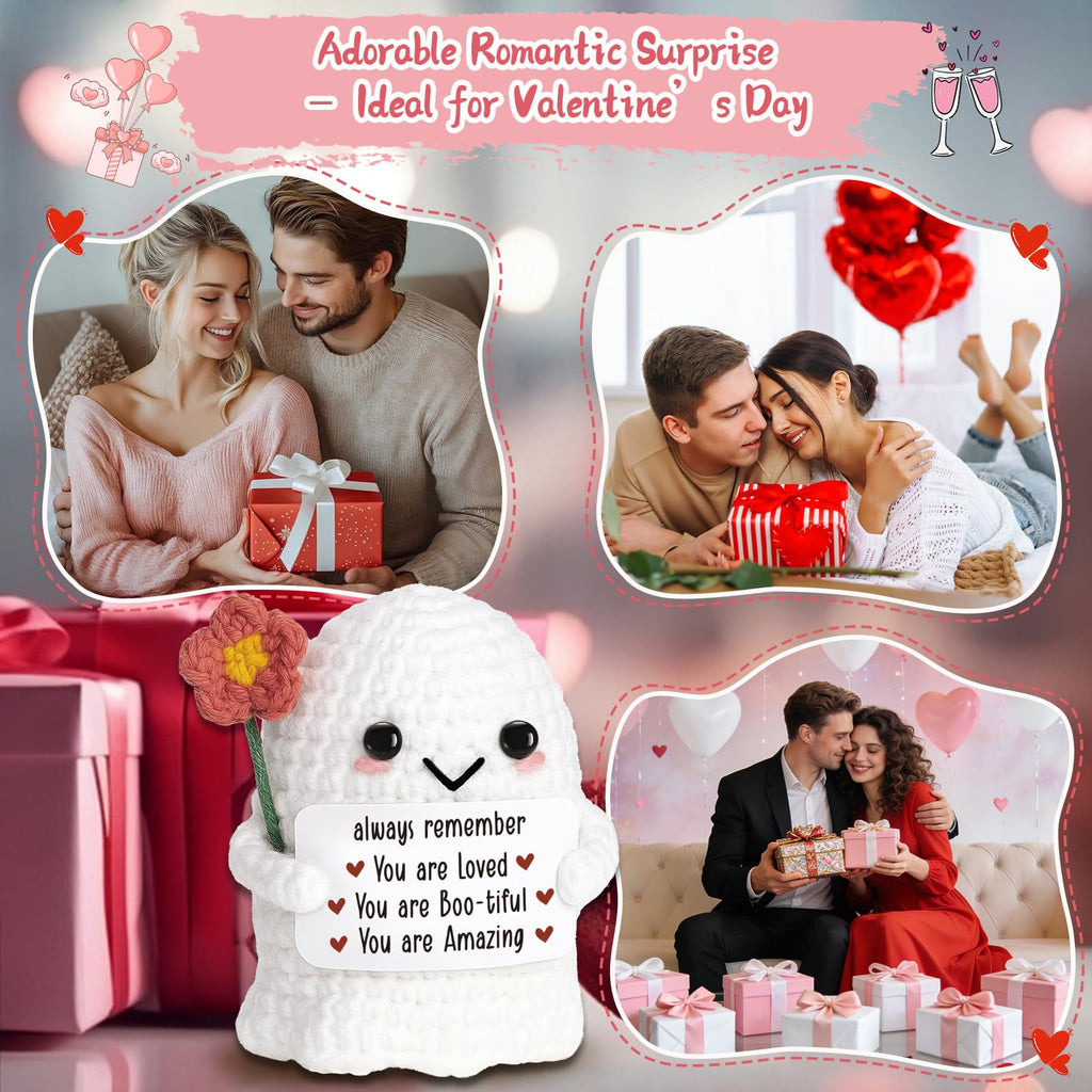 You're My Boo Crochet Ghost - Anniversary Love Birthday Gifts for Women Men Her Him Boyfriend Girlfriend, Fathers Day Card for Husband from Wife - Holiday Stuffers for Halloween Valentine Christmas