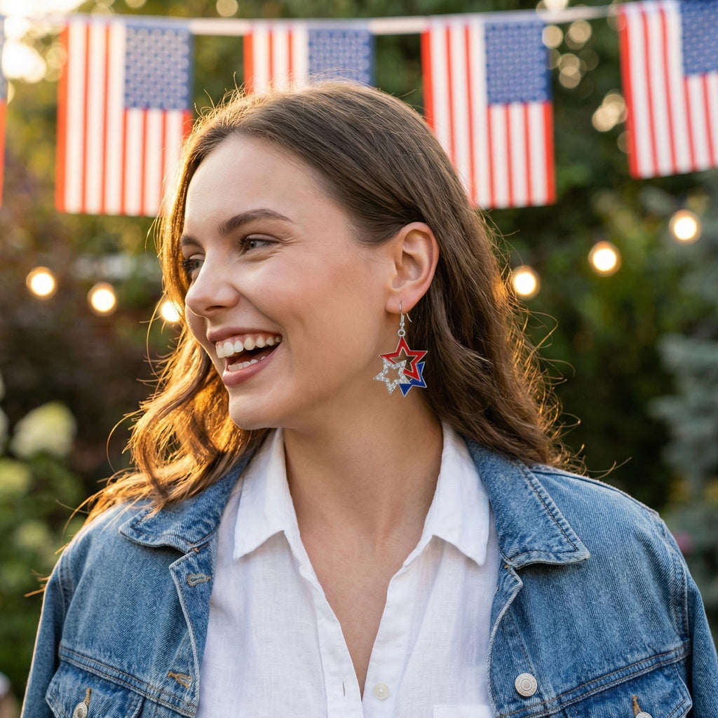 Halloween, Christmas, 4th of July Patriotic Earrings, Holiday Earrings Independence Day Stud Dangle Drop Earrings Hook Fashion Jewelry Gift for Women