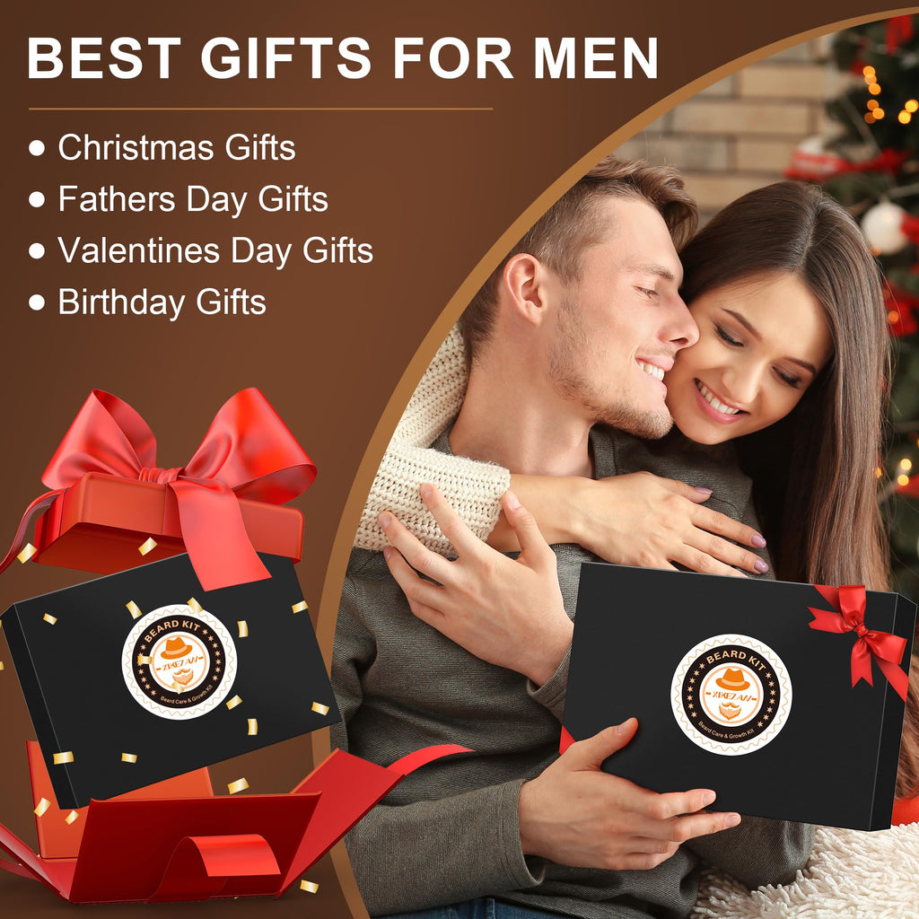XIKEZAN Fathers Day Gifts for Dad Husband,Beard Kit for Men Grooming & Care w/Beard Conditioner, Wash,Oil,Balm,Birthday Valentines Easter Gifts for Mens Him Boyfriend Christmas Stocking Stuffers