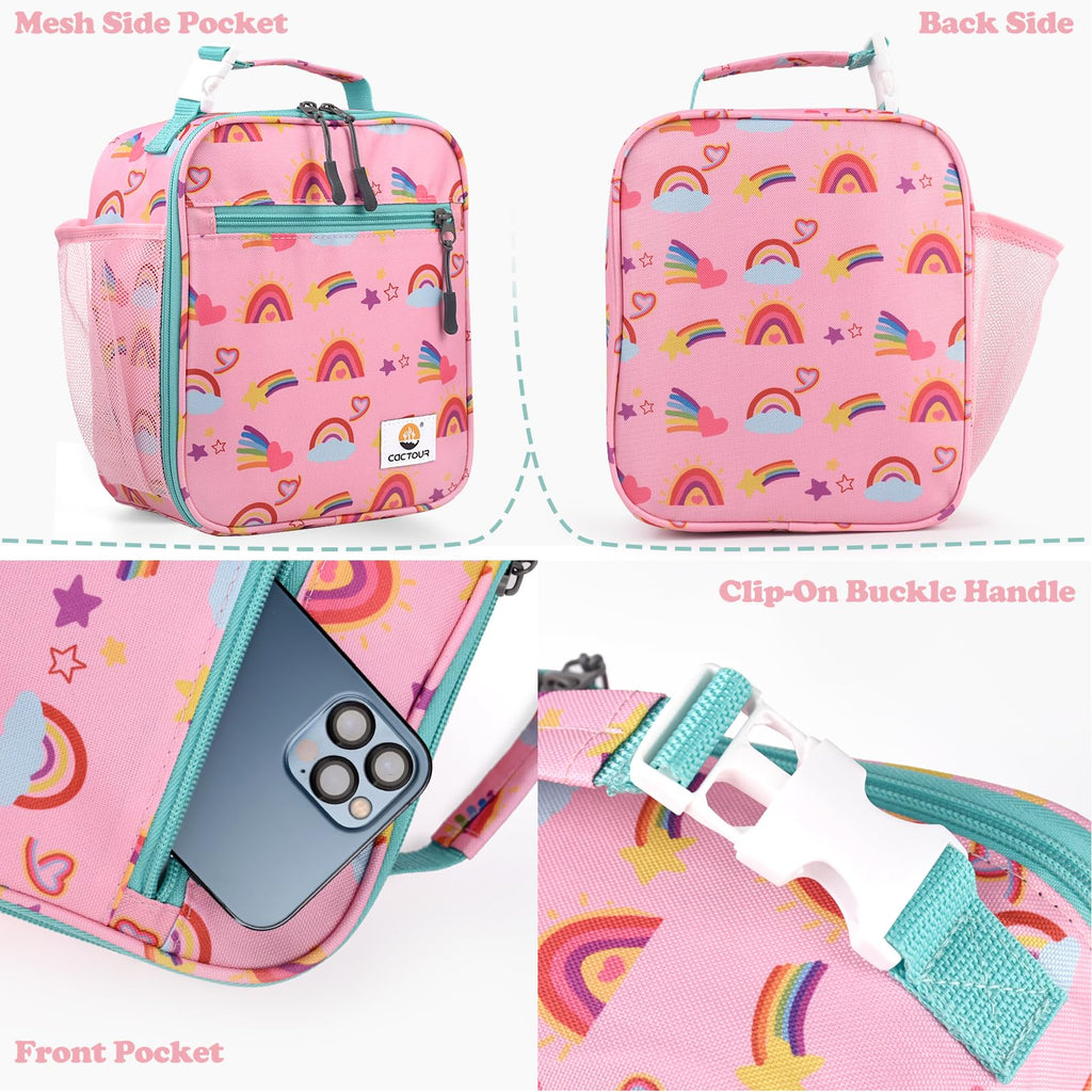 CaCTOUR Lunch Box Kids,Premium Insulated Lunchbox for Girls Boys,Soft Mini Cooler Bag Back to School Thermal Reusable Lunch Bag for Work School Picnic (Blue)