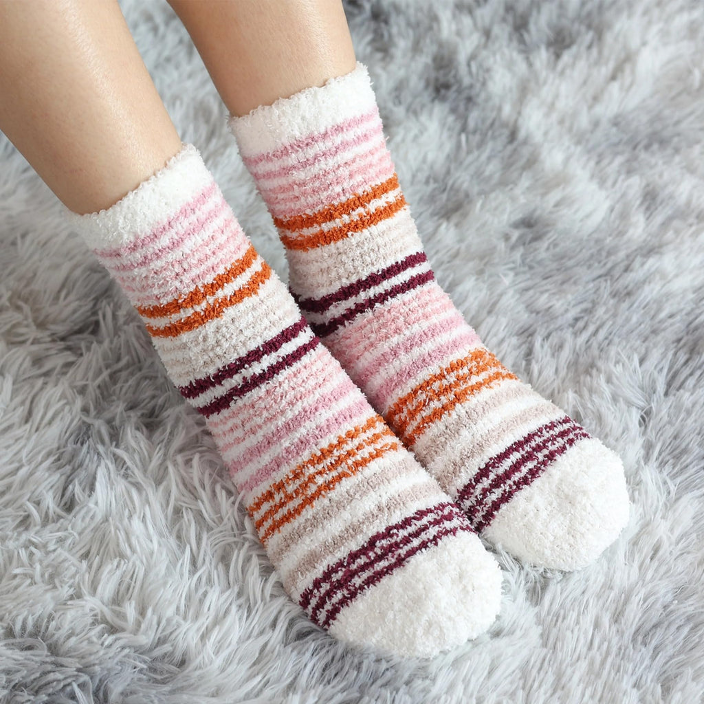 Plush Fuzzy Socks for Women Fluffy Cozy Slipper Socks Fall Thanksgiving Birthday Gifts for Her