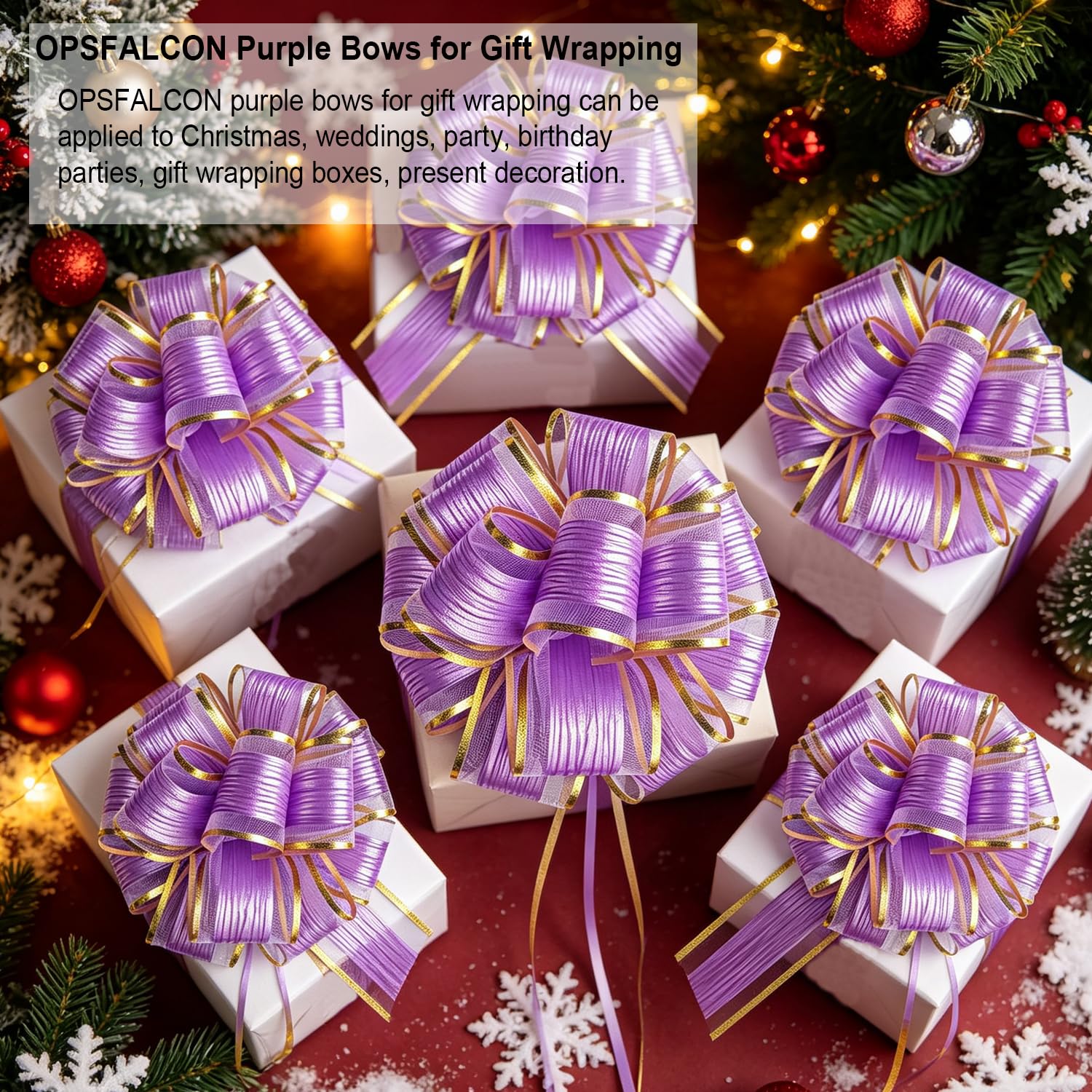 6 PCS Large Pull Bows, Gift Wrapping Bows, Gift Wrapping Ribbon Pull Bows Gift Bows for Wedding, Birthday, Christmas, Valentine's Day, Gift Baskets, Party, Presents Decor, Holiday Decor (Blue)