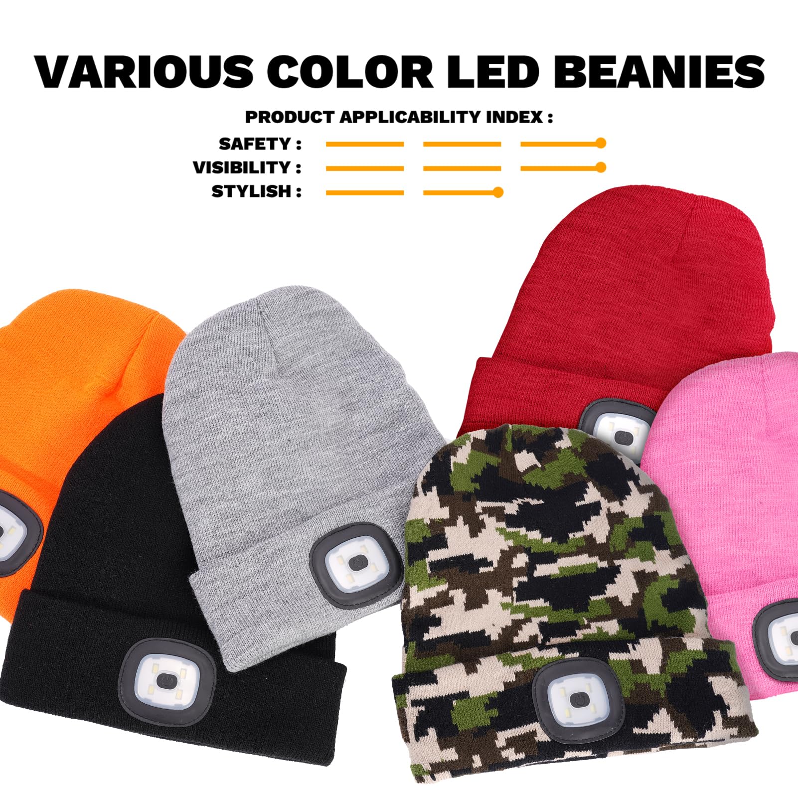 VIBELITE LED Beanie Hat with Light, USB Rechargeable LED Headlamp for Hiking, Camping, Fathers Day Gift for Dad, Husband, Birthday Gifts for Men, Women, Dad Gifts from Daughter, Wife, Black