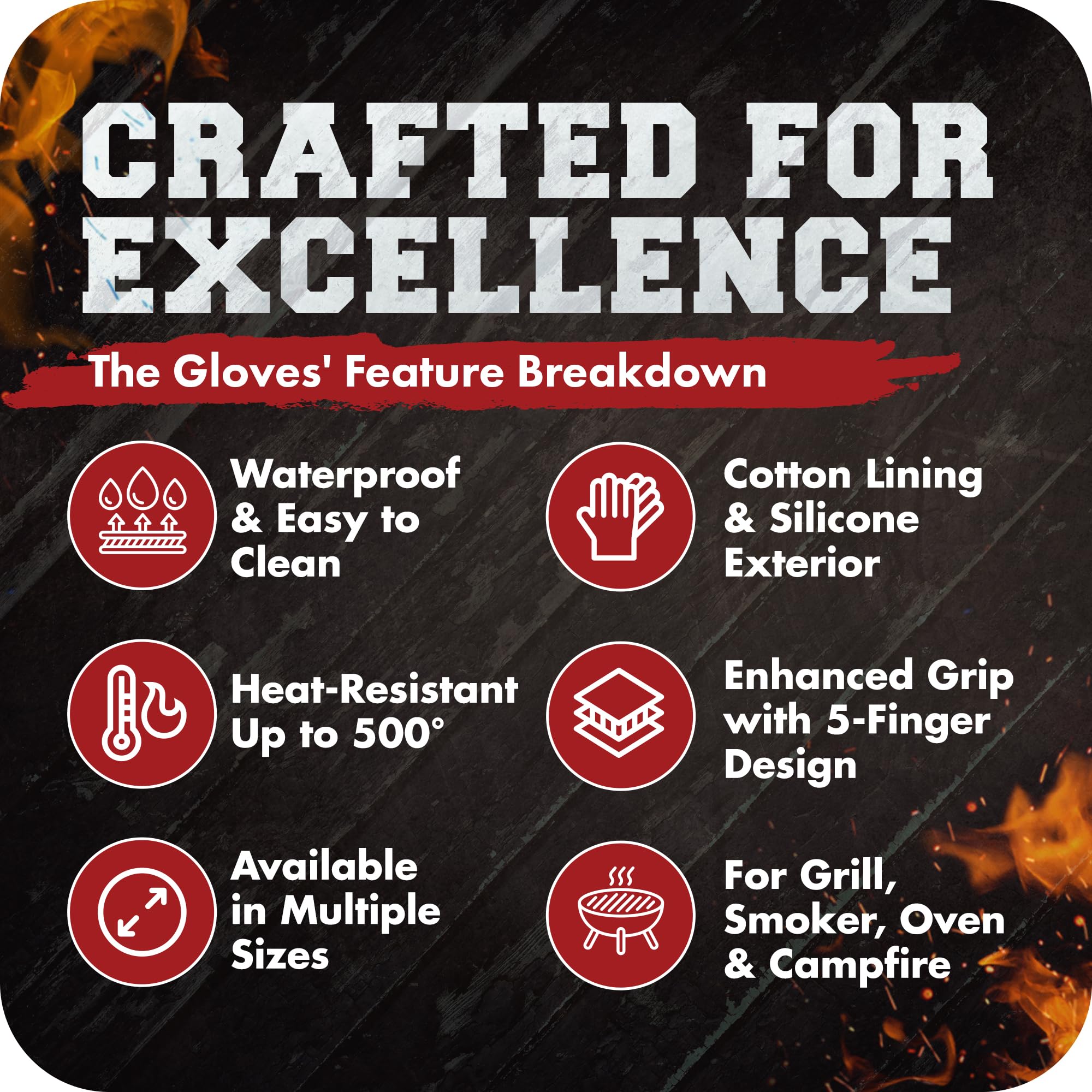 KITCHEN PERFECTION Silicone Oven & Griddle Gloves -Extreme Heat Resistant BBQ & Grilling Gloves -Handle Hot Food Right on Your Griddle |Waterproof Oven Mitts Grill Gloves |Superior Set+3 Bonuses