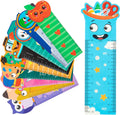 Haooryx Back to School Bookmark Rulers - 50Pcs 10 Styles Campus Theme Measuring Ruler Bookmark Double-side Printing Plastic Book Markers for Kids Birthday Gift Classroom Student Reward Gift Bag Filler