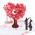 Pop Up Anniversary Card, 3D Love Tree Hearts Couple Wedding Card for Her, Wife, Husband, Him, Couple; Ideal Gift for Wedding, Romantic Birthday, Anniversary, Valentines, Mothers Day, 6x8 inch