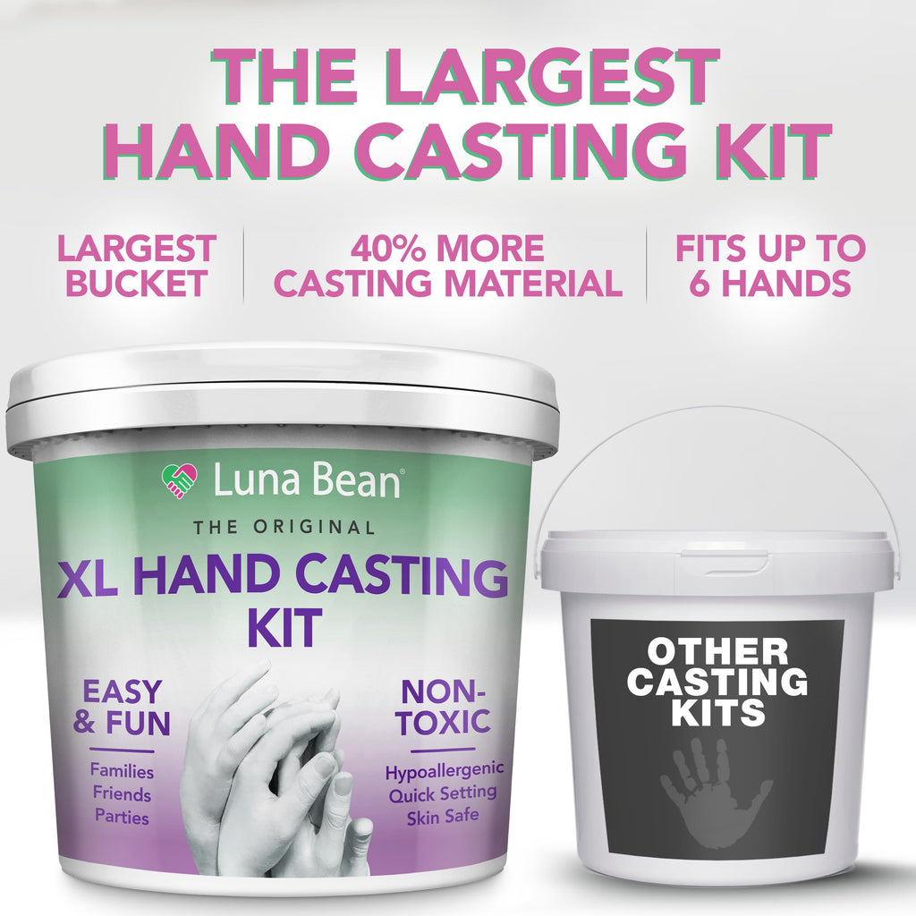 Luna Bean Hand Casting Kit – The Original Hand Mold Kit for Couples – Fathers Day Gift for Dad - Anniversary Engagement Birthday Gifts for Women Men Mom Wife Boyfriend Girlfriend Wedding Bridal Shower
