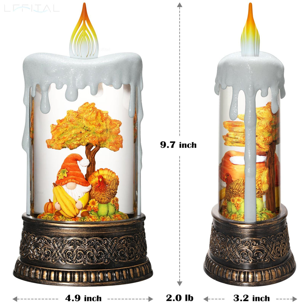 Snowman Christmas Snow Globe Lantern, Lighted Christmas Decorations for Home Candle Shaped Snow Lantern with Music Timer Glittering, Home Decor Festival Gife, USB & Battery Operated
