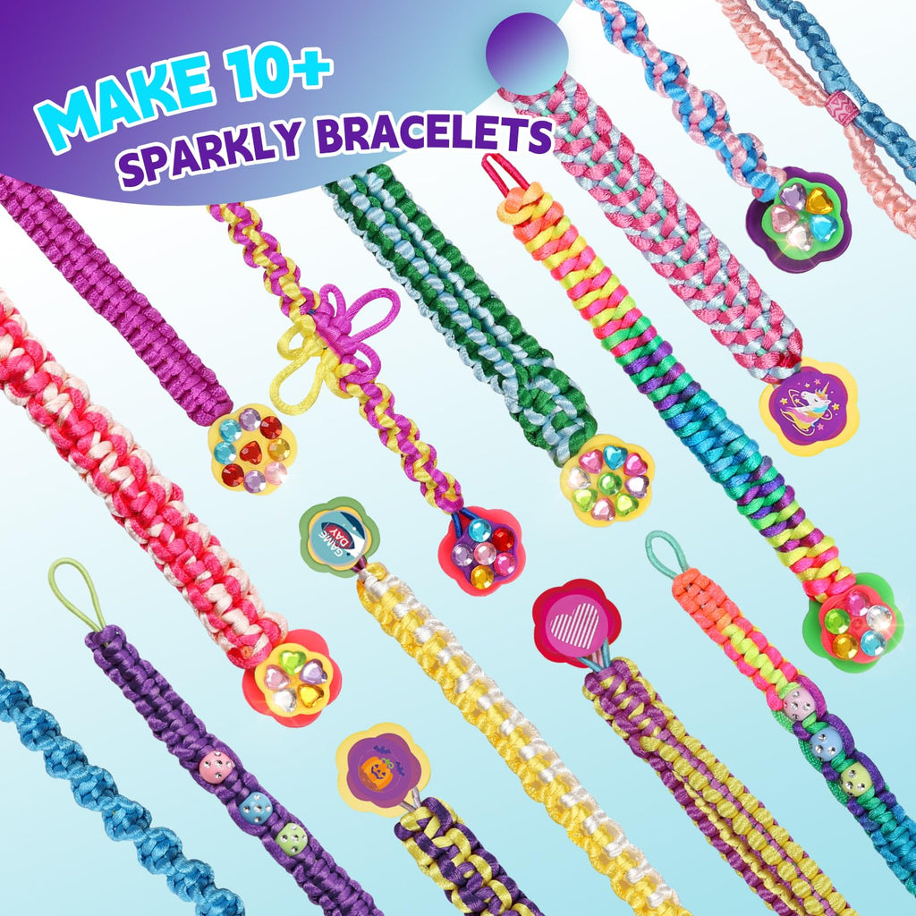 DDAI Arts and Crafts for Kids Age 8-12 Friendship Bracelet Making Kit for Girls - Best Birthday Gifts Ideas for Girl 7 9 10 11 Year Old - Popular Bracelets String Maker Toys Set
