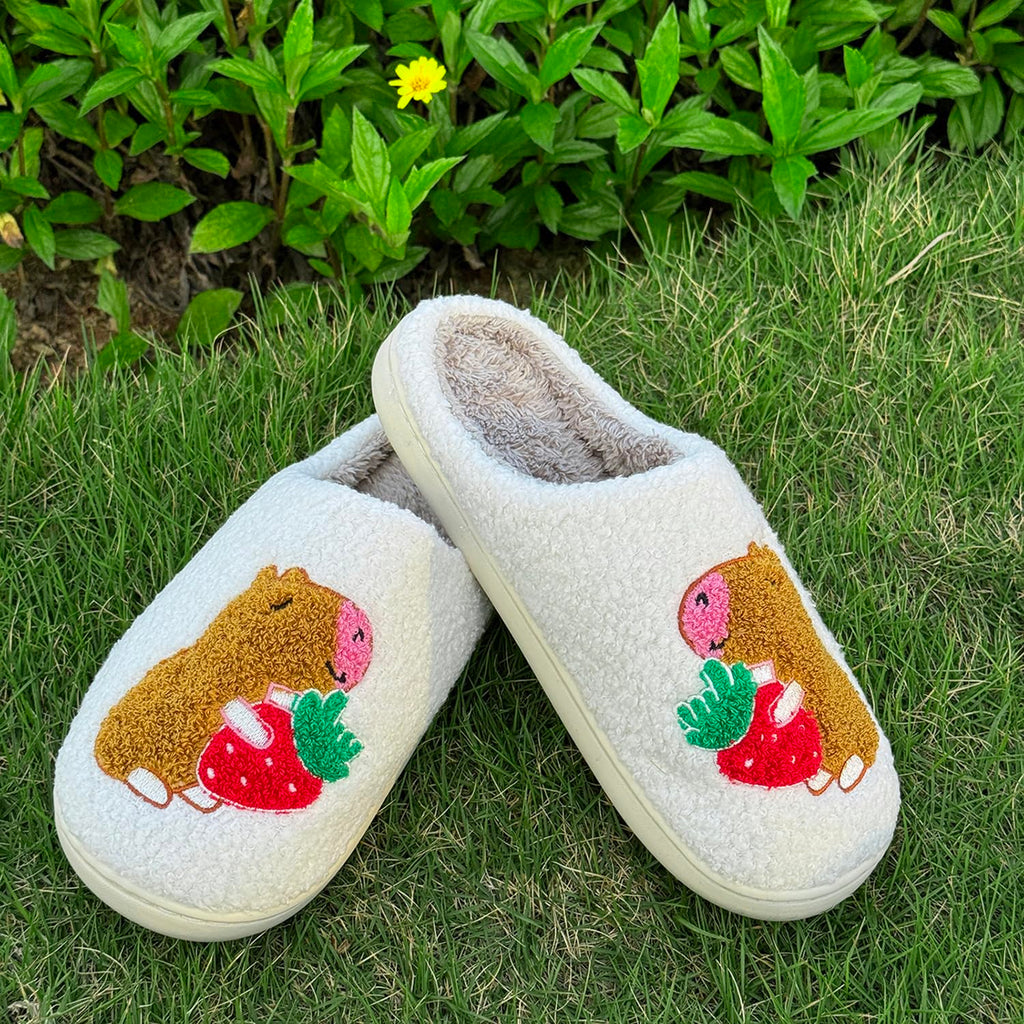 Cute Animal Slippers for Women Men Winter Fluffy Warm House Slippers Soft Plush Indoor outdoor Shoes
