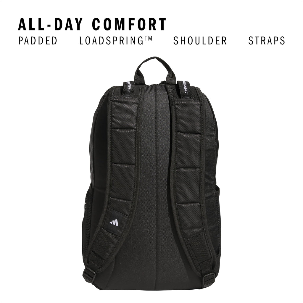 adidas Excel 7 School Backpack for Laptop, Gym and Travel, 34L, Twill White/Black/7.5, OSFA