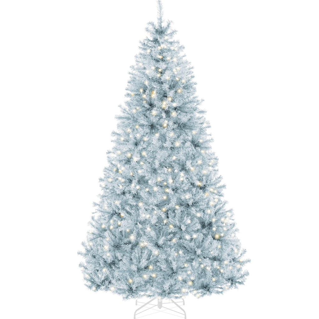 Best Choice Products White Christmas Tree 6ft Pre-Lit Artificial Pine Tree Premium Holiday Decoration w/Warm White Lights, Stand, Easy Assembly