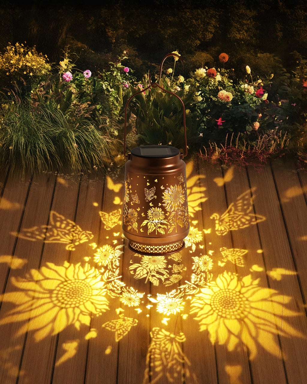 Solar Lanterns Outdoor Waterproof Hummingbird Elegant Garden Decor Birthday Gifts for Women Mom Grandma Sister Metal Hanging Solar Lights Outside Gardening Decorations for Backyard, Patio, Lawn, Porch