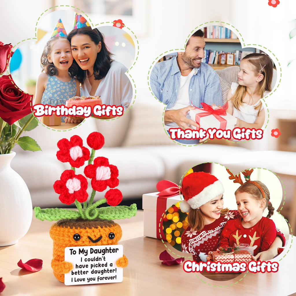 Agantree art Grandma Gifts for Grandma Birthday from Granddaughter Grandson – I Love You Crochet Flower Decor Grandparents Day Christmas for Great Grandma Gigi Nana