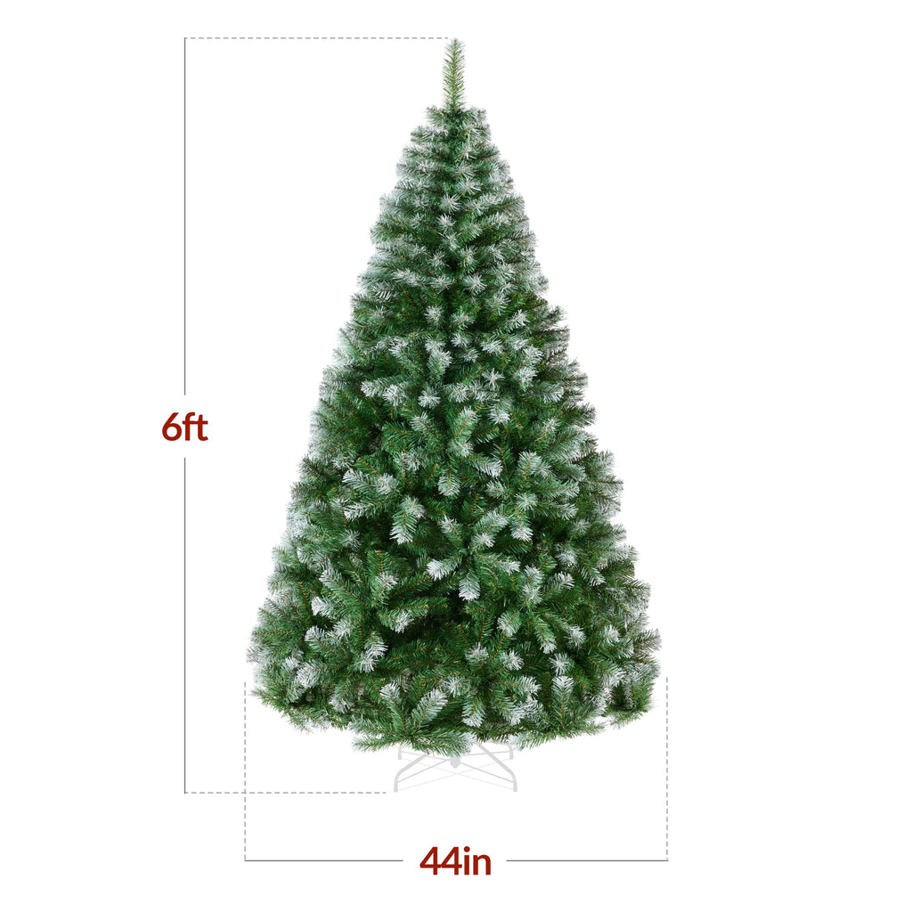 Best Choice Products Artificial Christmas Tree, 6ft Premium Unlit Hinged Design, Dense Branches Realistic Holiday Décor w/Easy Assembly, Base