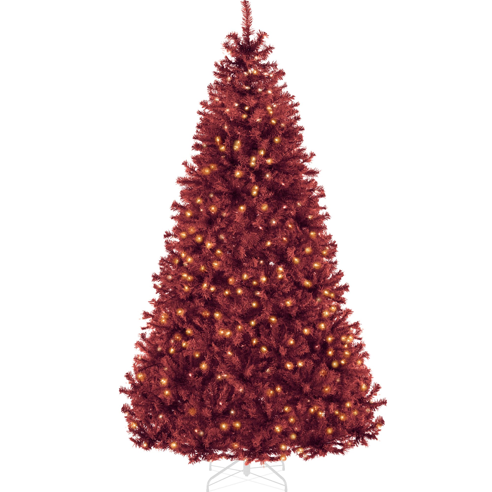 Best Choice Products White Christmas Tree 6ft Pre-Lit Artificial Pine Tree Premium Holiday Decoration w/Warm White Lights, Stand, Easy Assembly