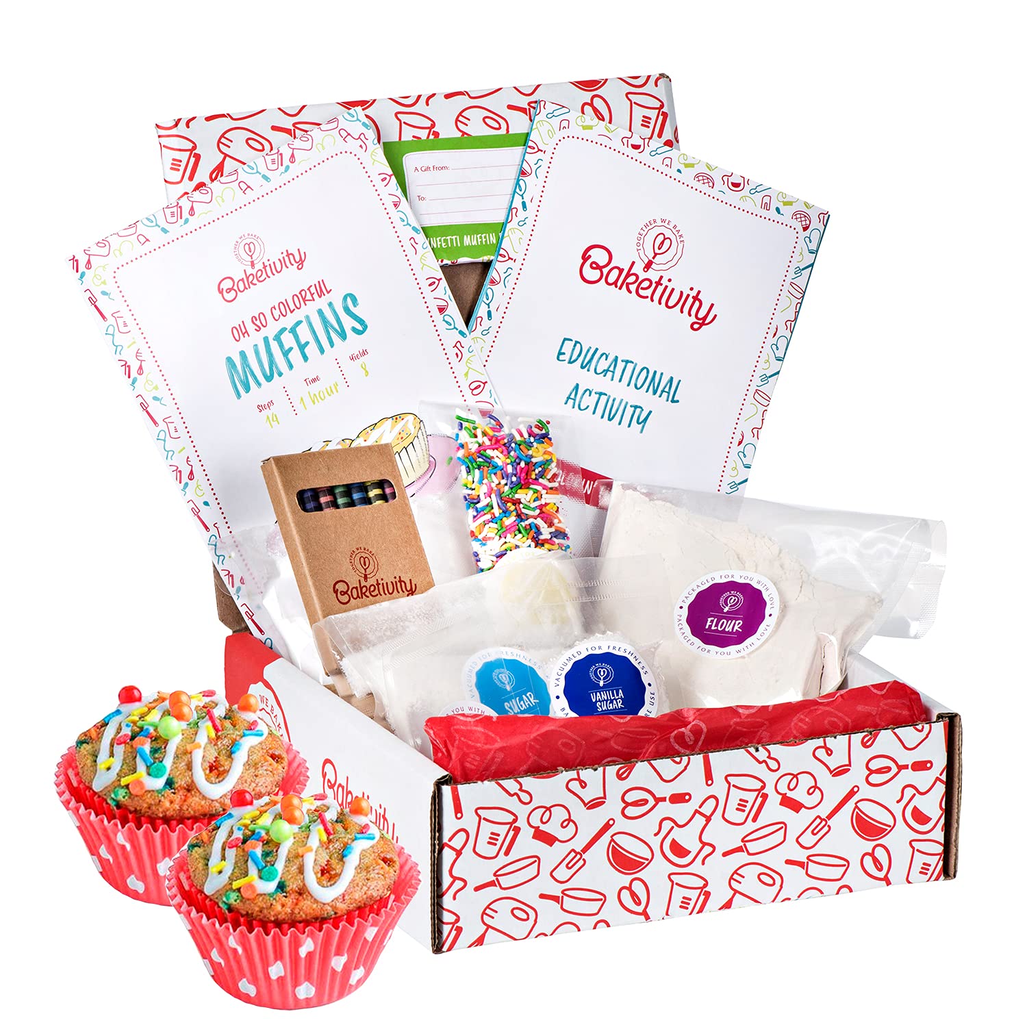 Baketivity DIY Cake Pop Baking Kit for Kids - Premeasured Ingredients, Decorating Supplies